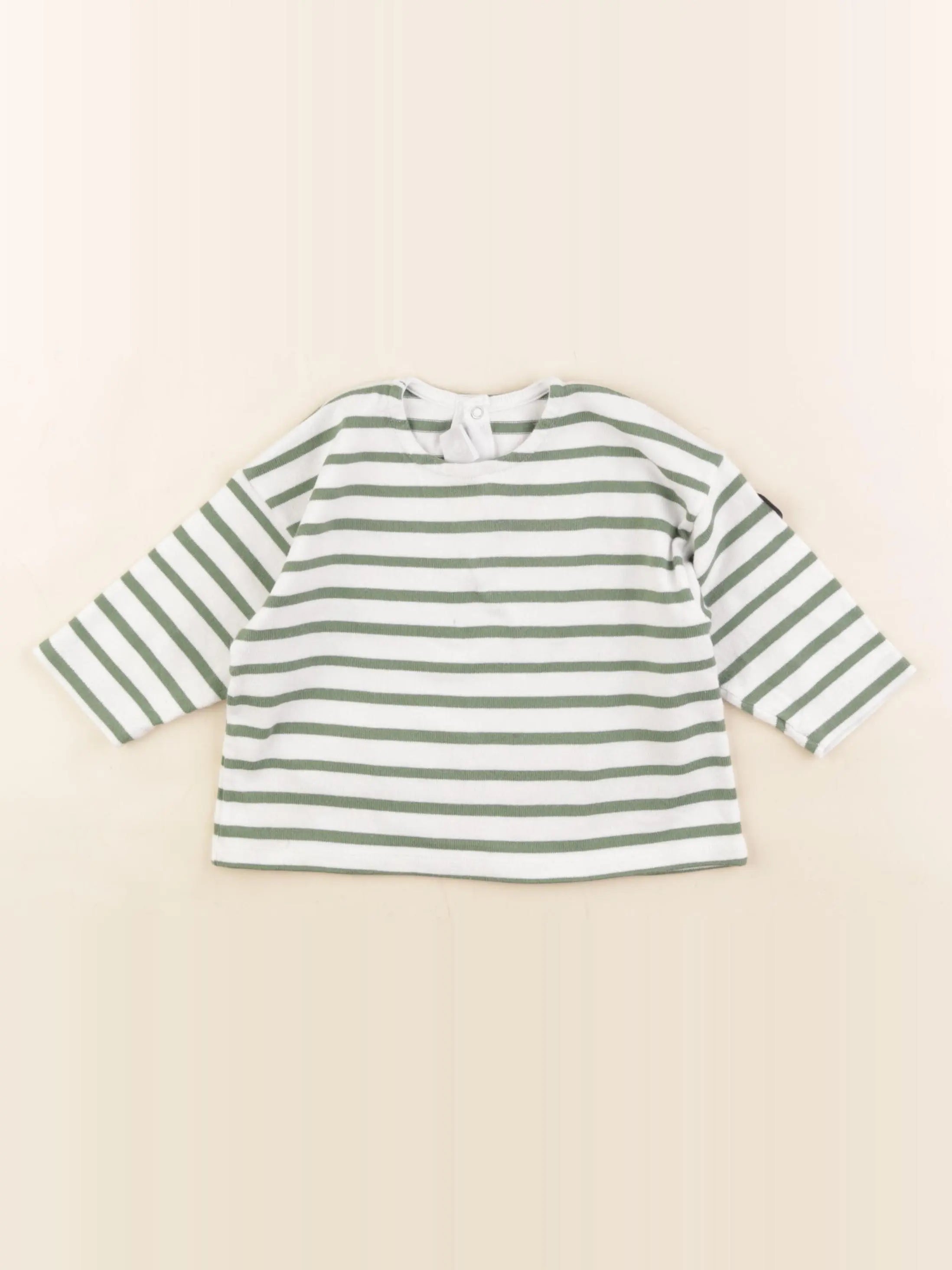 Petit Bateau - tee-shirt beige, vert - 12 mois