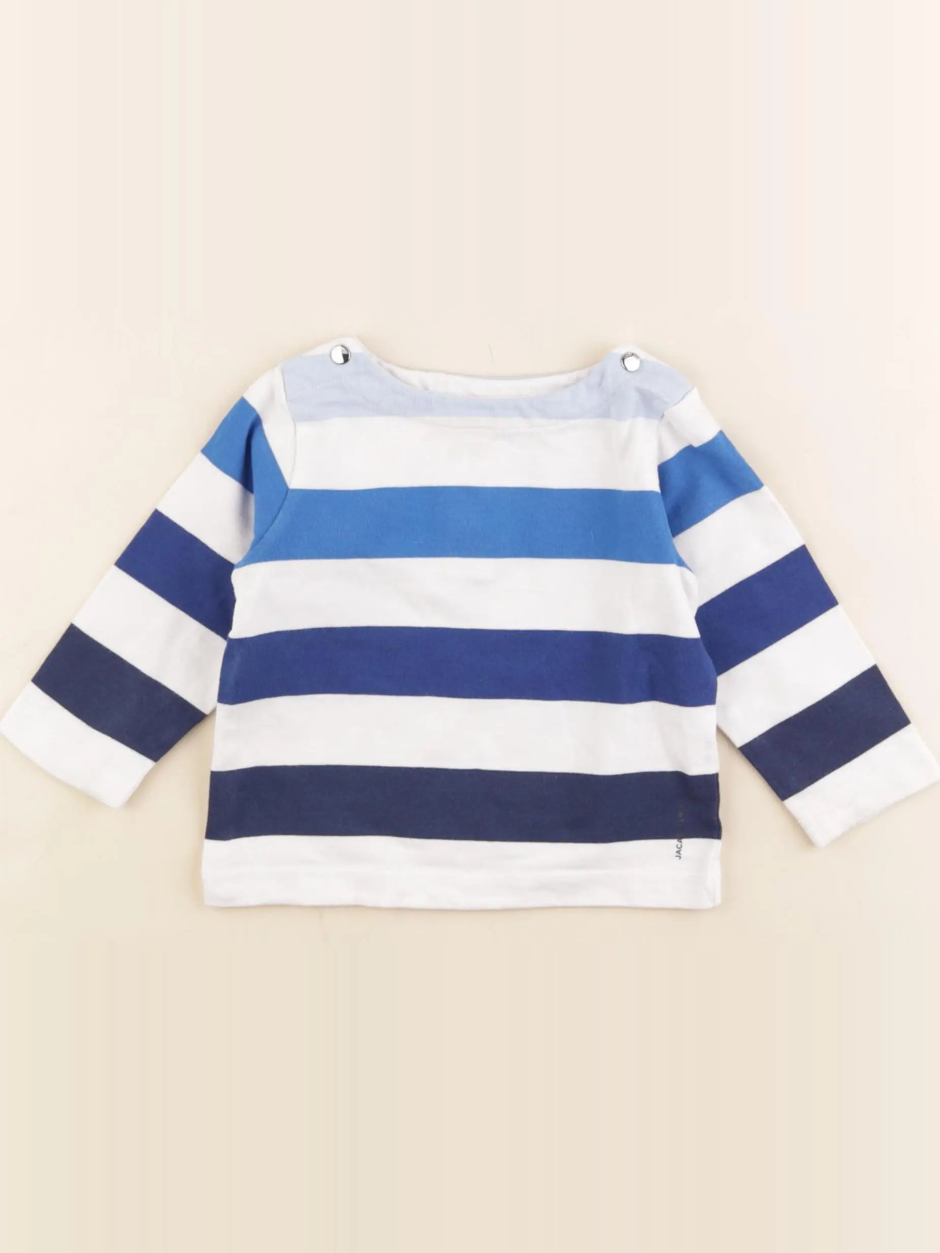 Jacadi - tee-shirt bleu, blanc - 12 mois