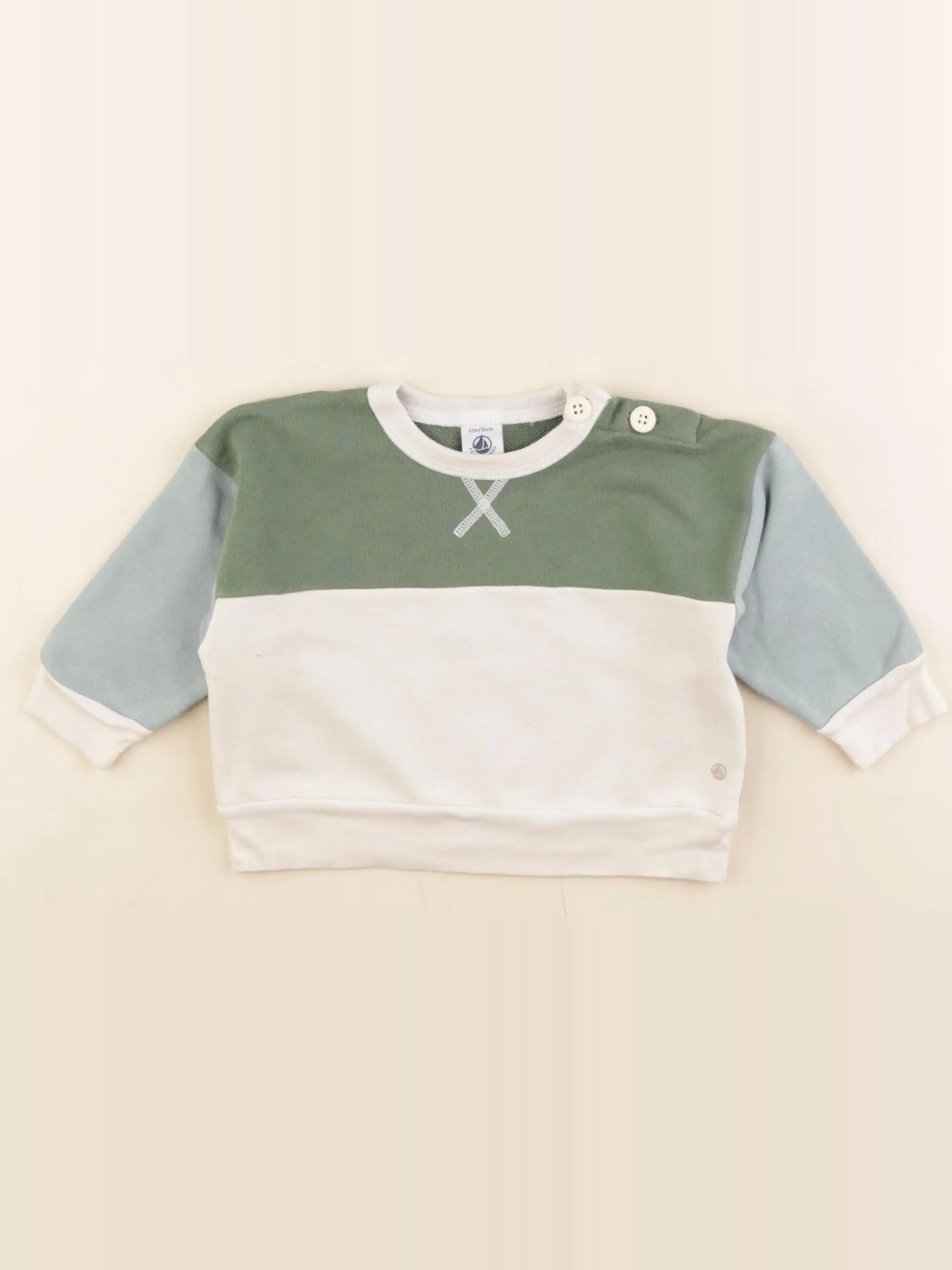 Petit Bateau - sweat multicolore - 12 mois