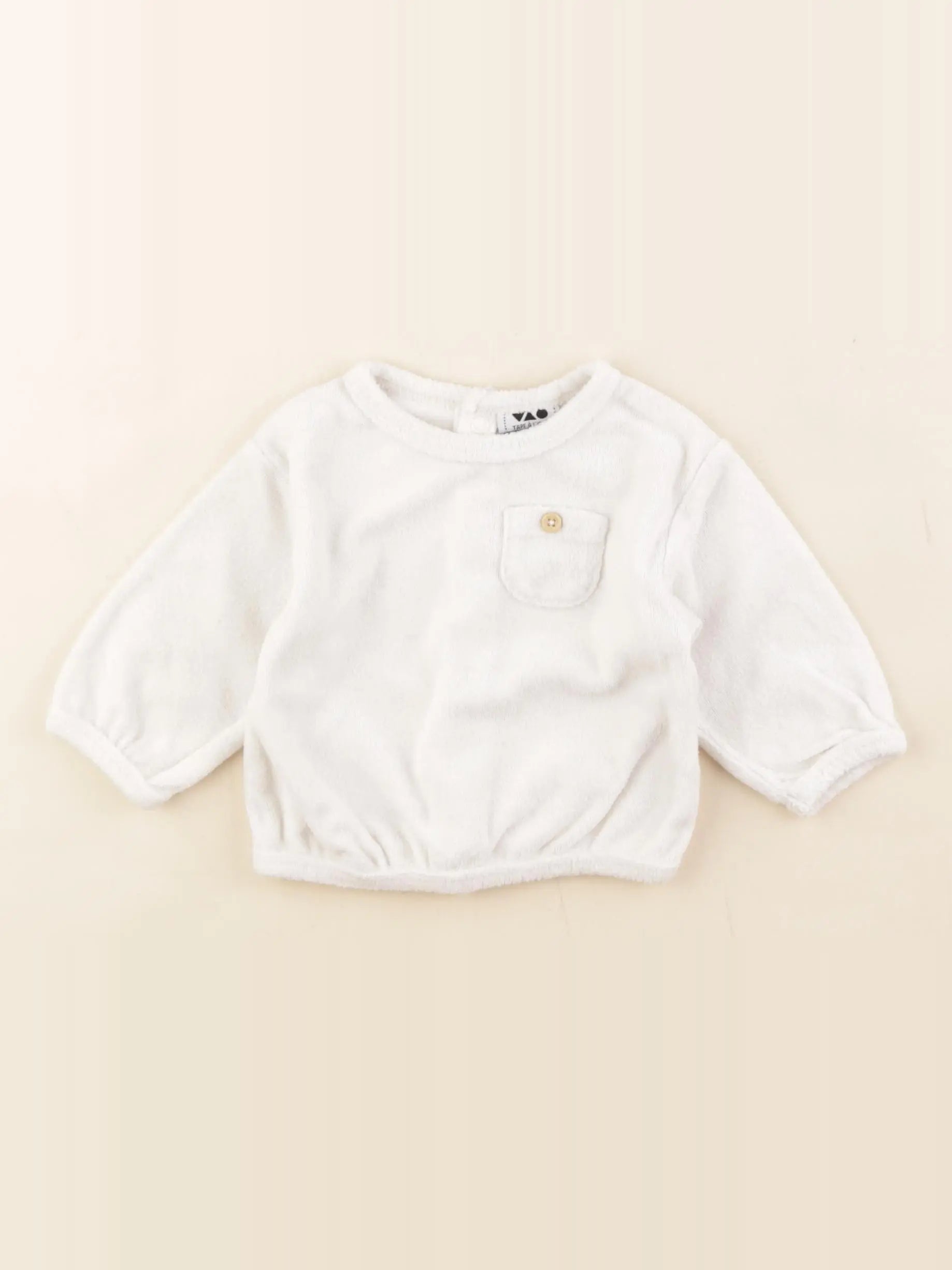 Tape à l'oeil - sweat éponge blanc - 3 mois