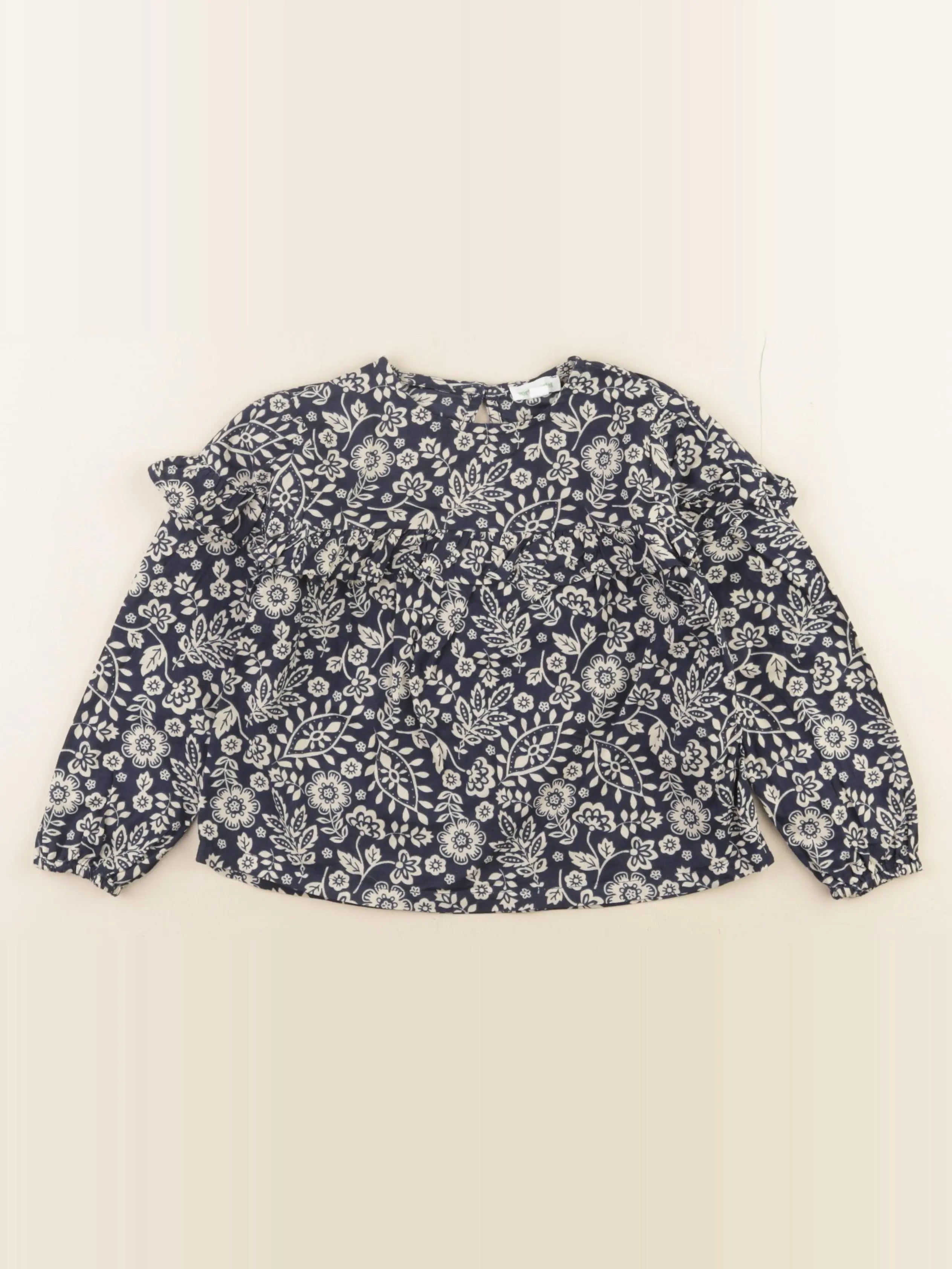 Vertbaudet - blouse bleu, beige - 4 ans