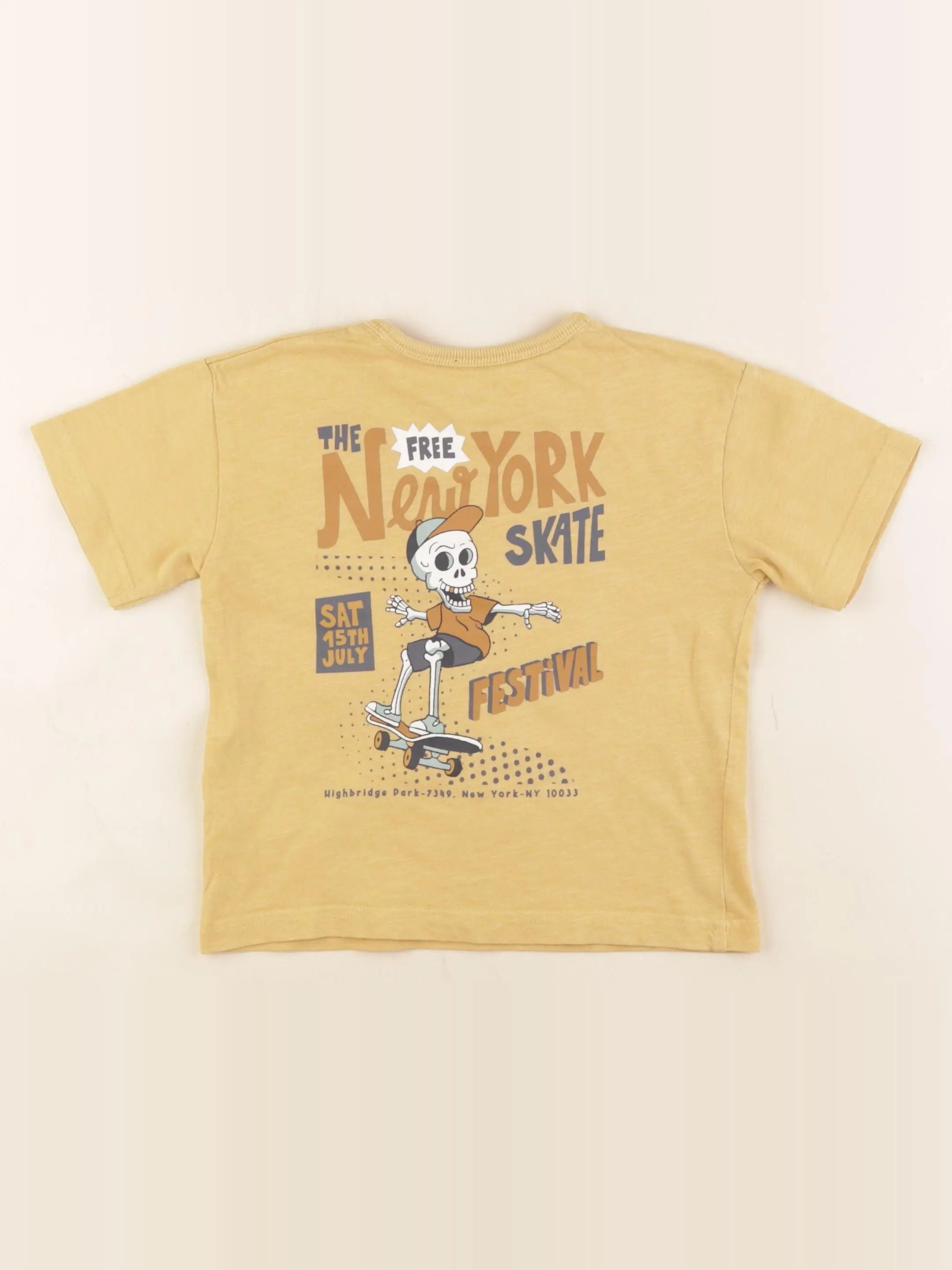 Vertbaudet - tee-shirt imprimé au dos jaune - 3 ans