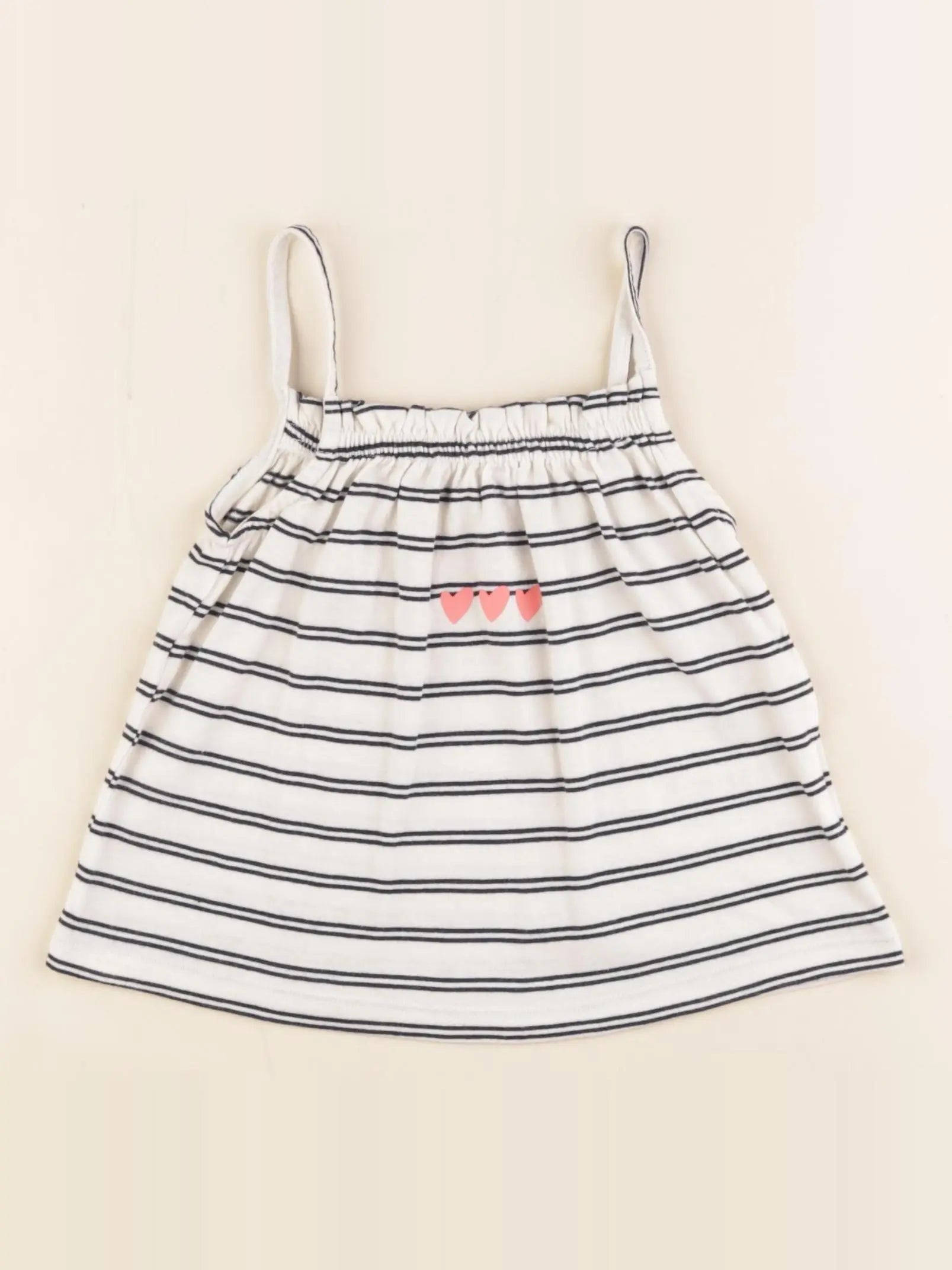 Vertbaudet - débardeur beige, bleu - 4 ans