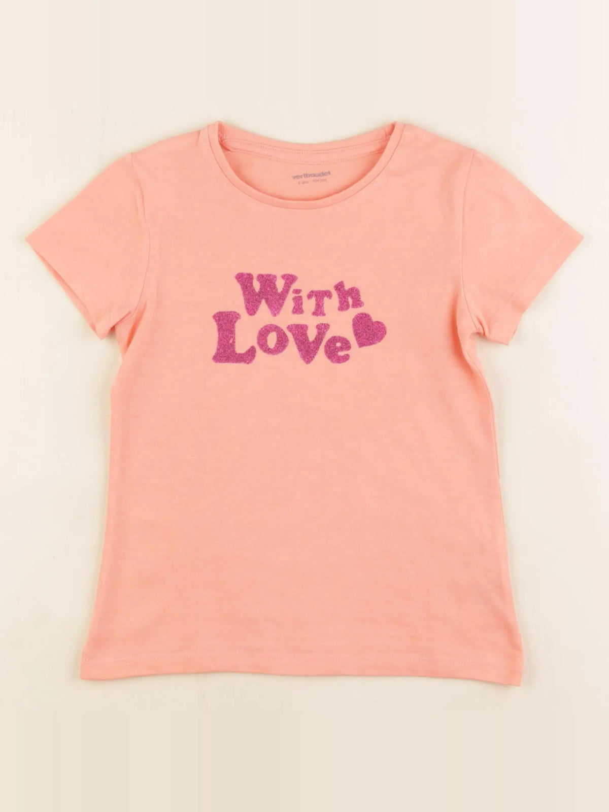 Vertbaudet - tee-shirt rose fluo - 4 ans