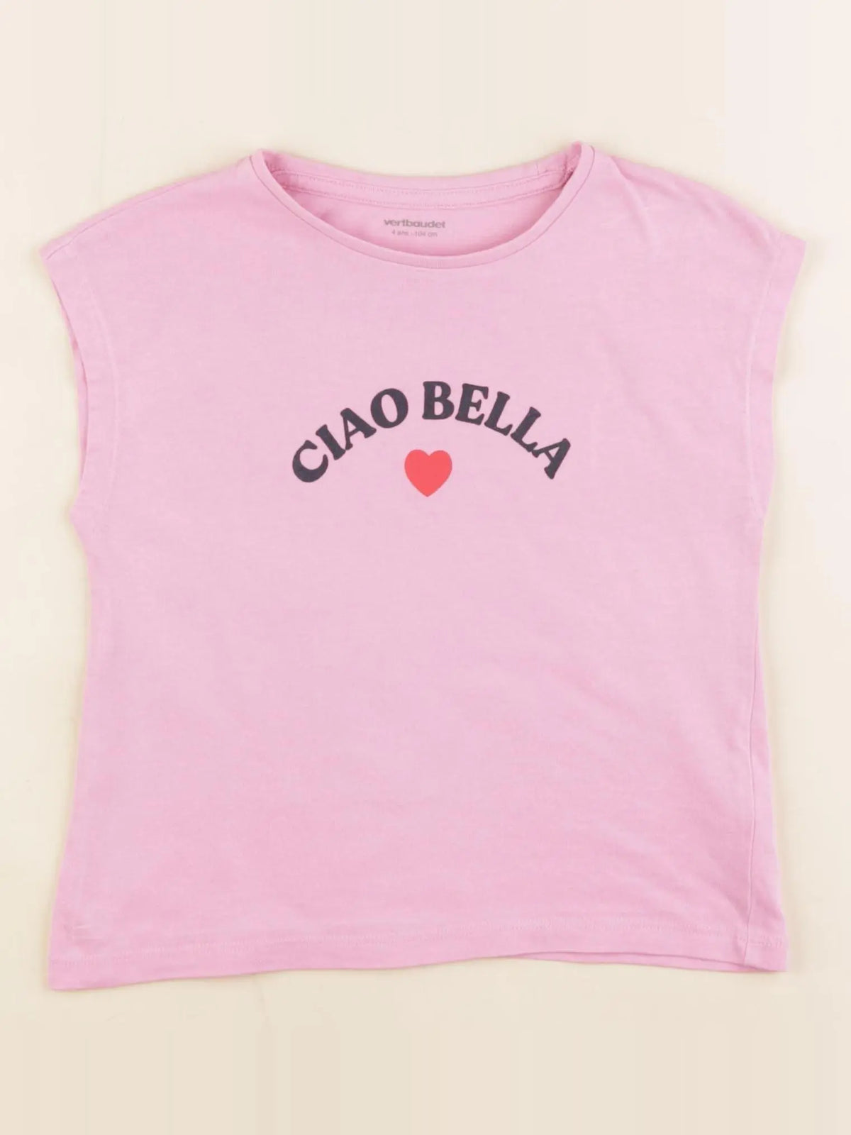 Vertbaudet - tee-shirt rose - 4 ans