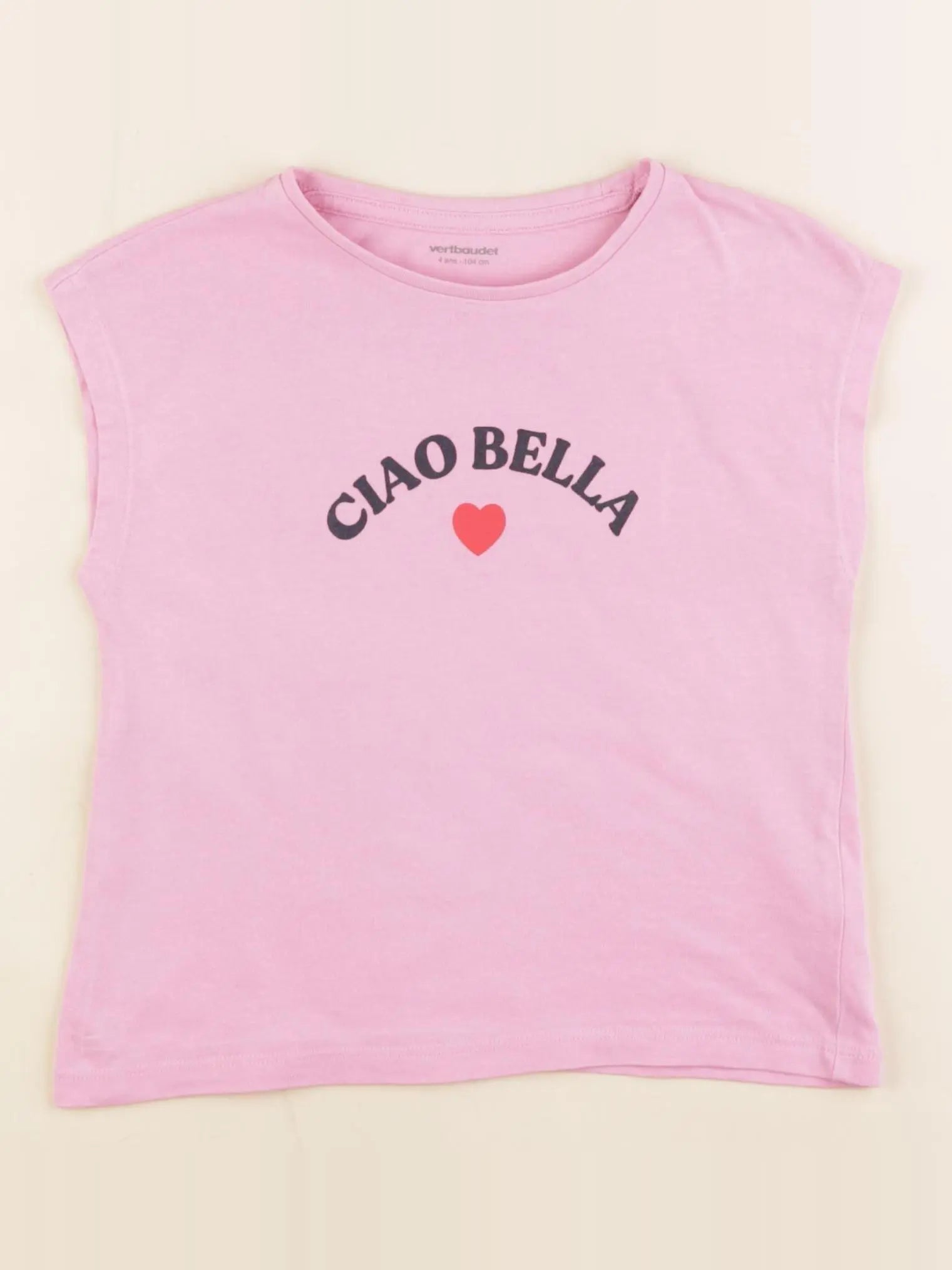 Vertbaudet - tee-shirt rose - 4 ans