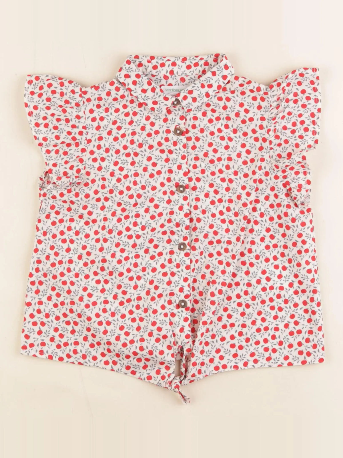 Vertbaudet - blouse blanc, rouge - 4 ans