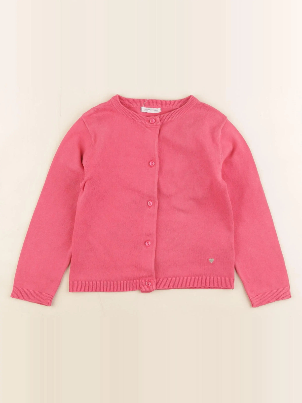 Vertbaudet - gilet rose, or - 4 ans
