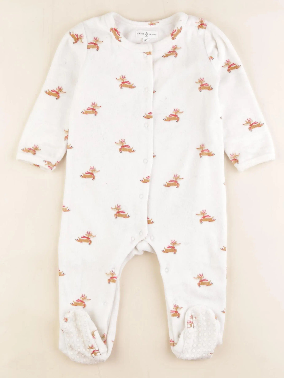 Vertbaudet - pyjama velours blanc - 12 mois