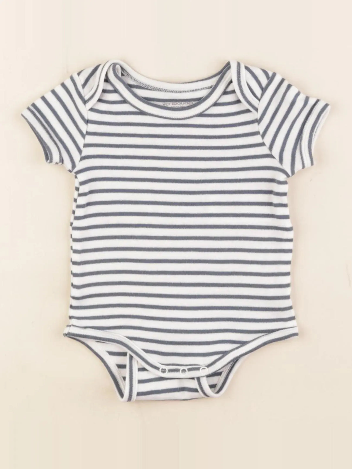 Vertbaudet - body blanc, bleu - 6 mois
