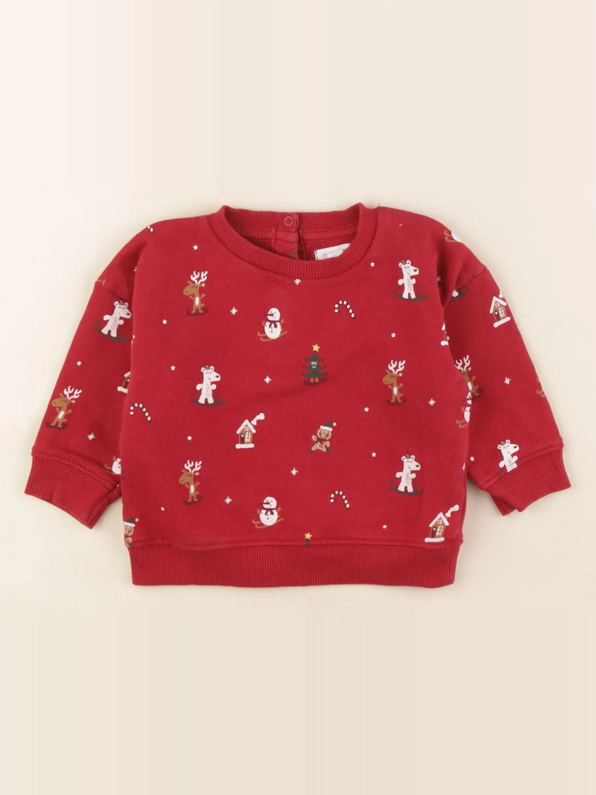 Vertbaudet - sweat rouge - 12 mois