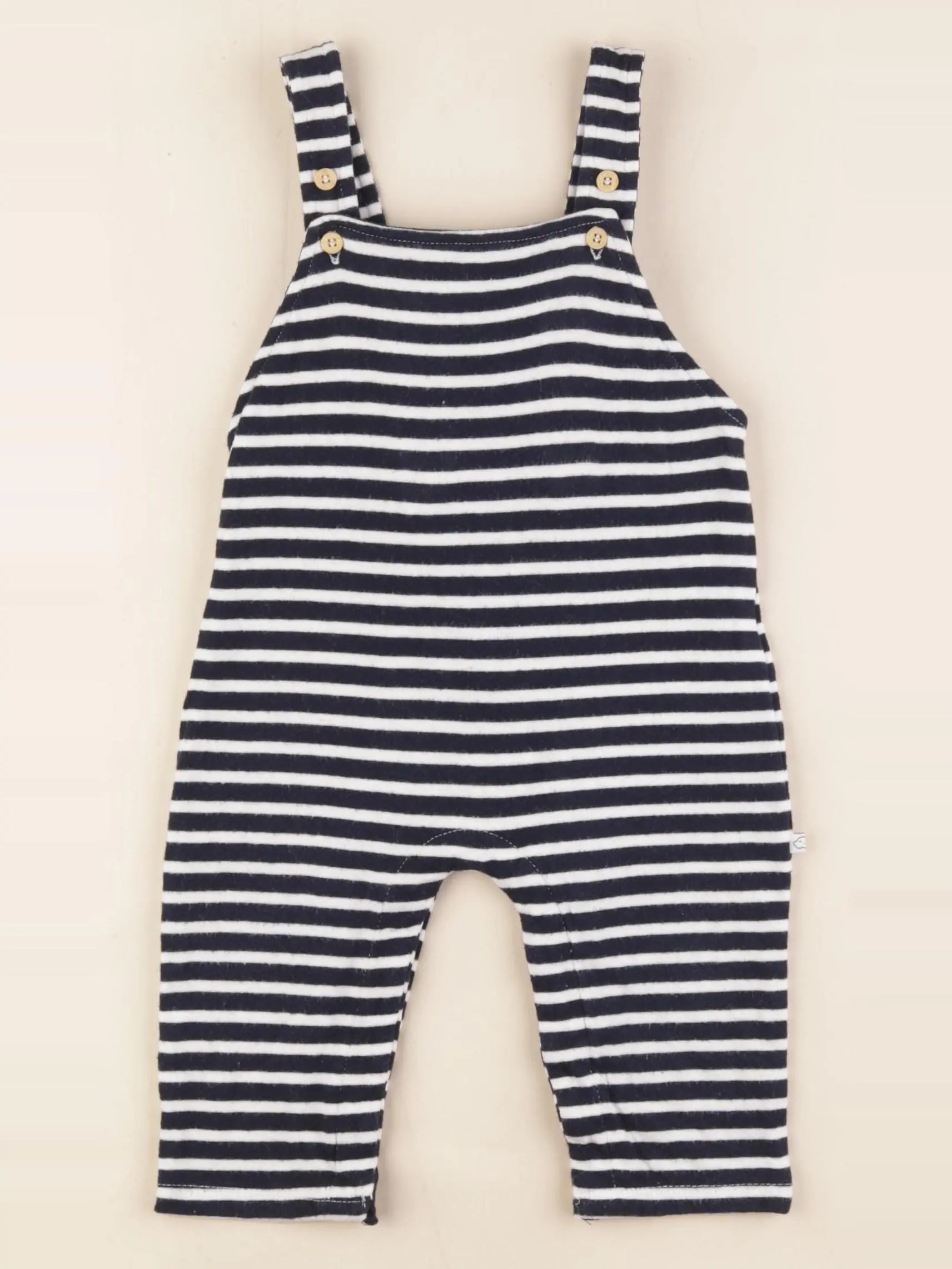 Vertbaudet - salopette bleu, blanc - 9 mois