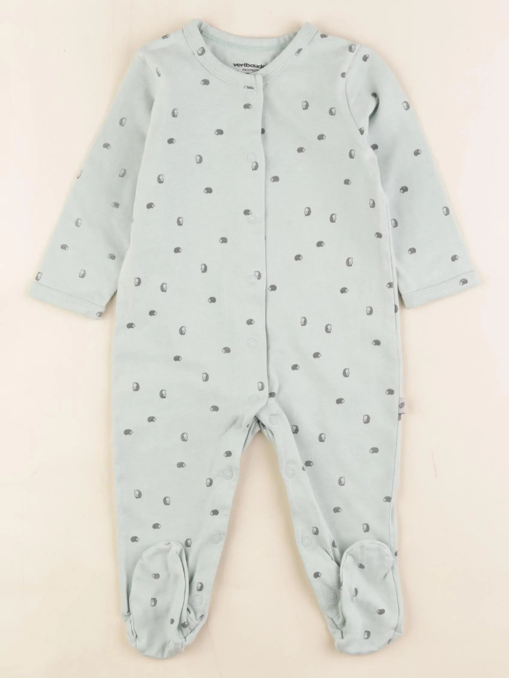 Vertbaudet - pyjama coton vert - 9 mois