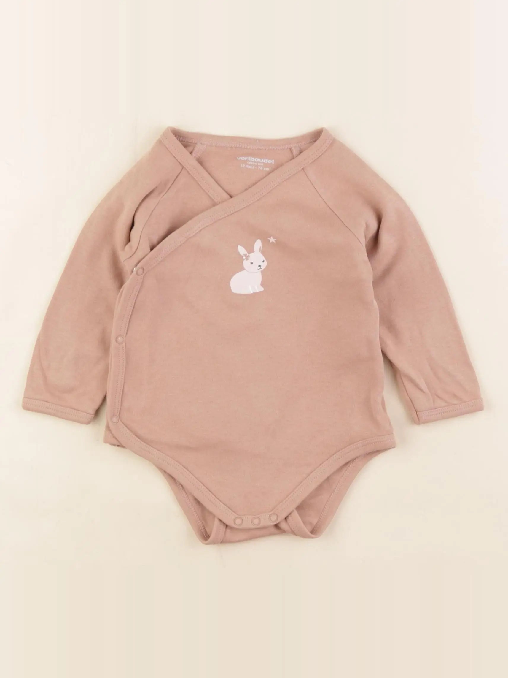 Vertbaudet - body rose - 12 mois