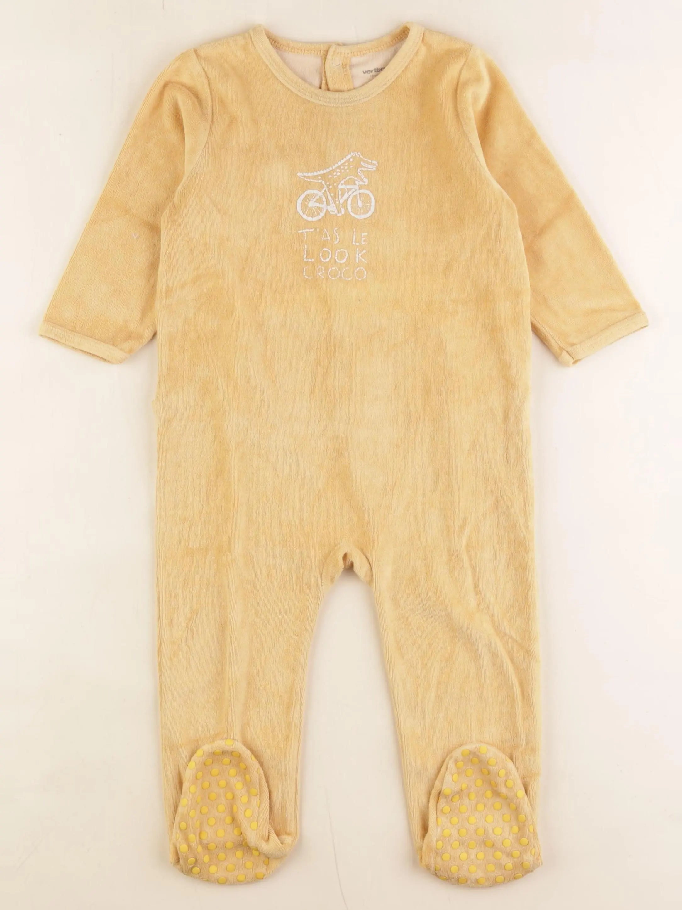 Vertbaudet - pyjama velours jaune - 18 mois