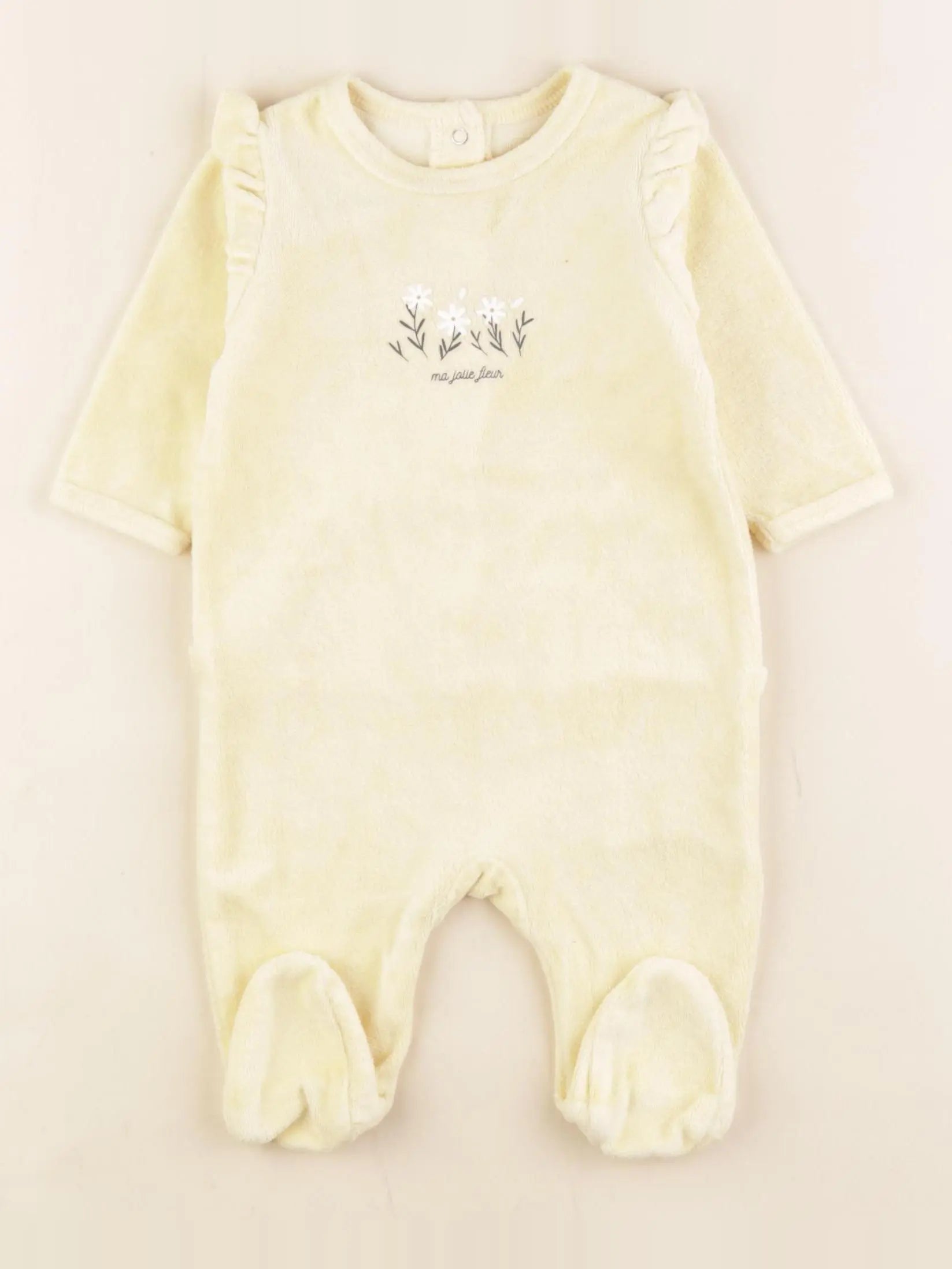 Vertbaudet - pyjama velours jaune - 3 mois