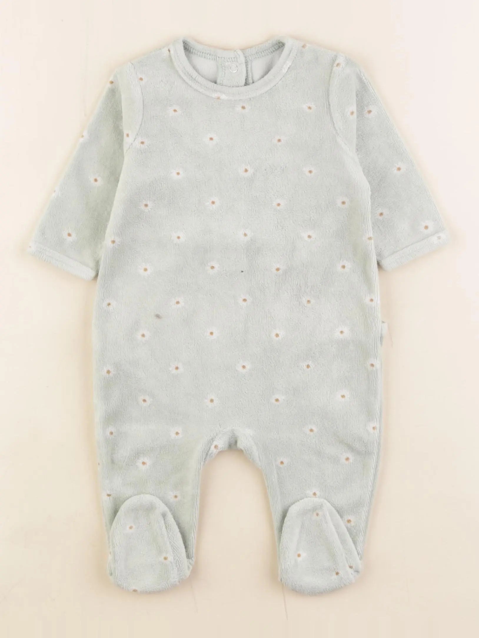 Vertbaudet - pyjama velours vert - 3 mois