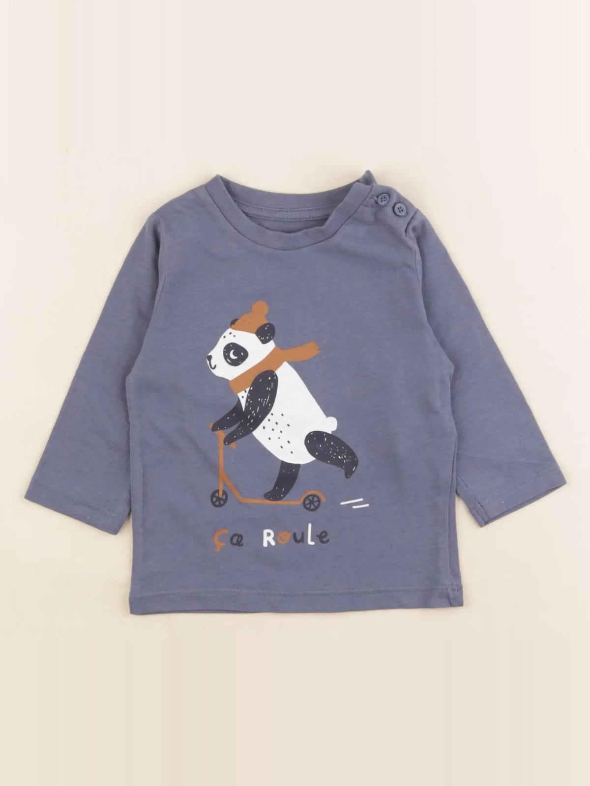 Vertbaudet - tee-shirt bleu - 6 mois