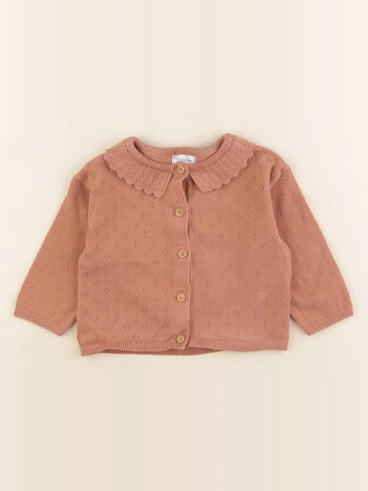 Vertbaudet - gilet marron - 12 mois