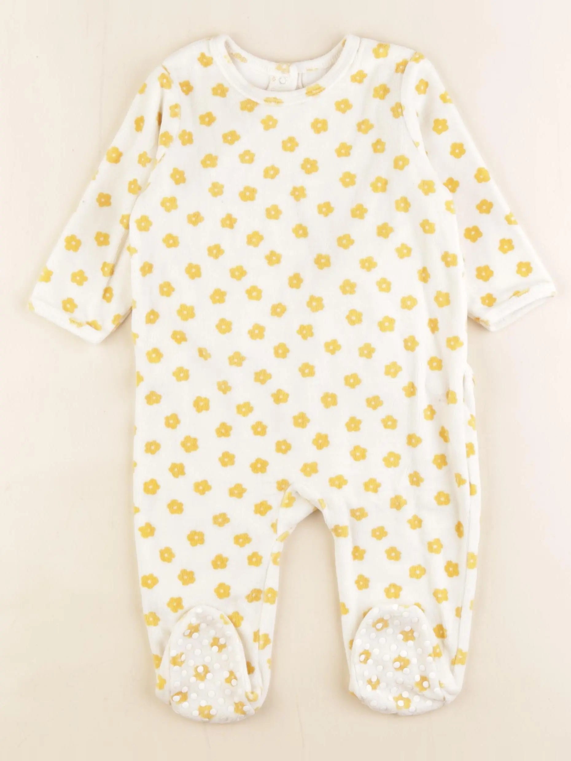 Vertbaudet - pyjama velours jaune - 12 mois