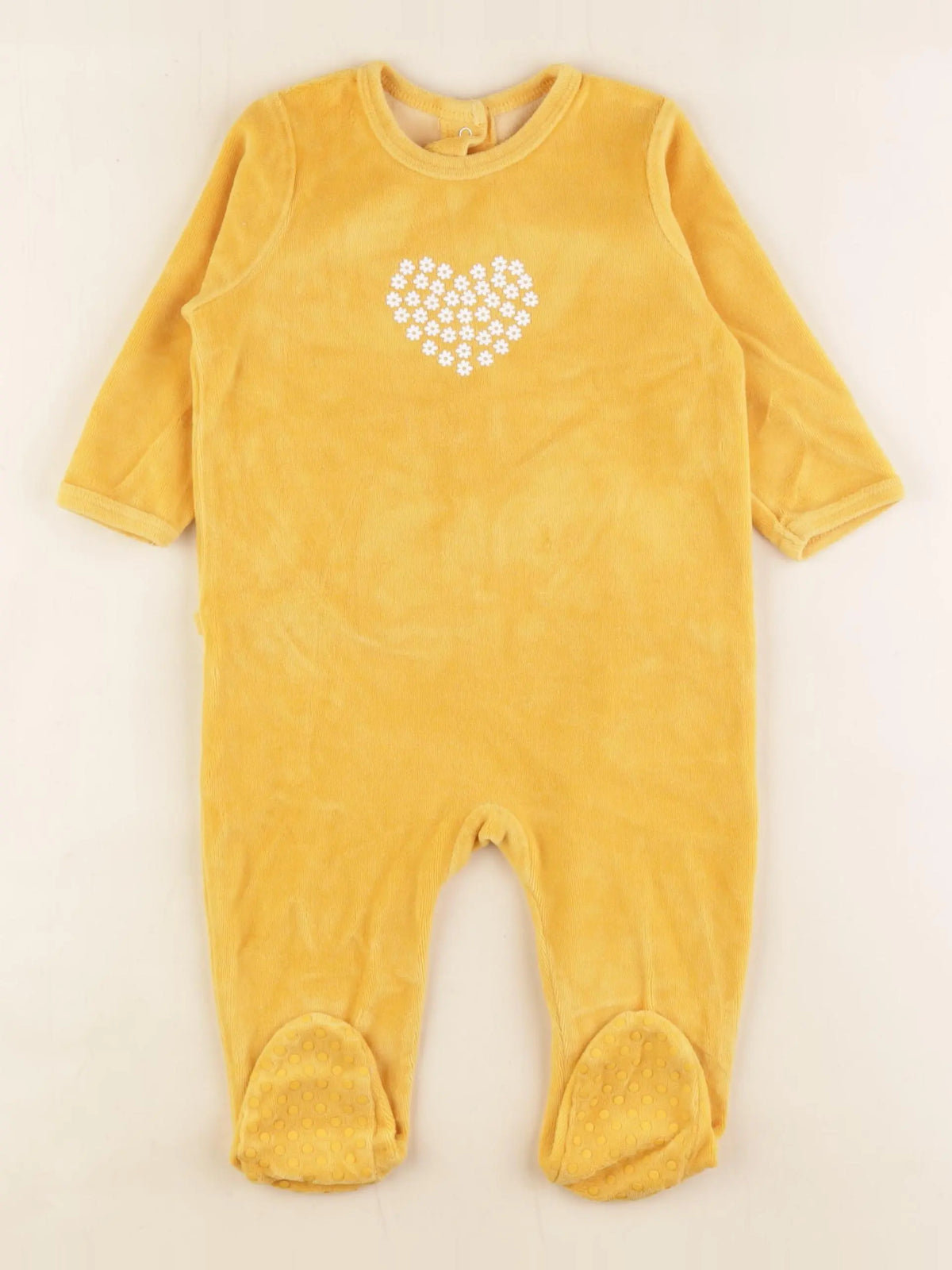 Vertbaudet - pyjama velours jaune - 12 mois