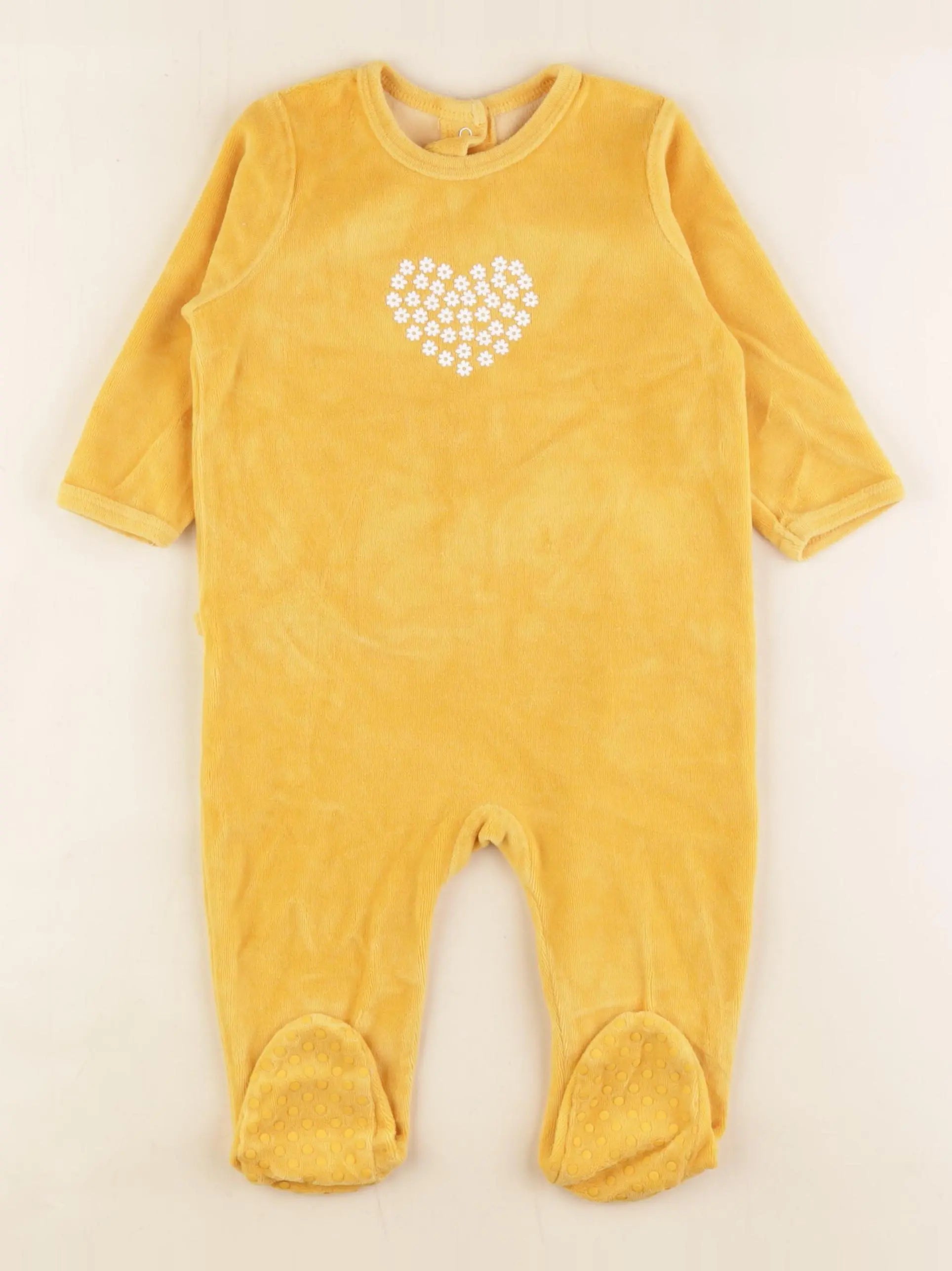 Vertbaudet - pyjama velours jaune - 12 mois