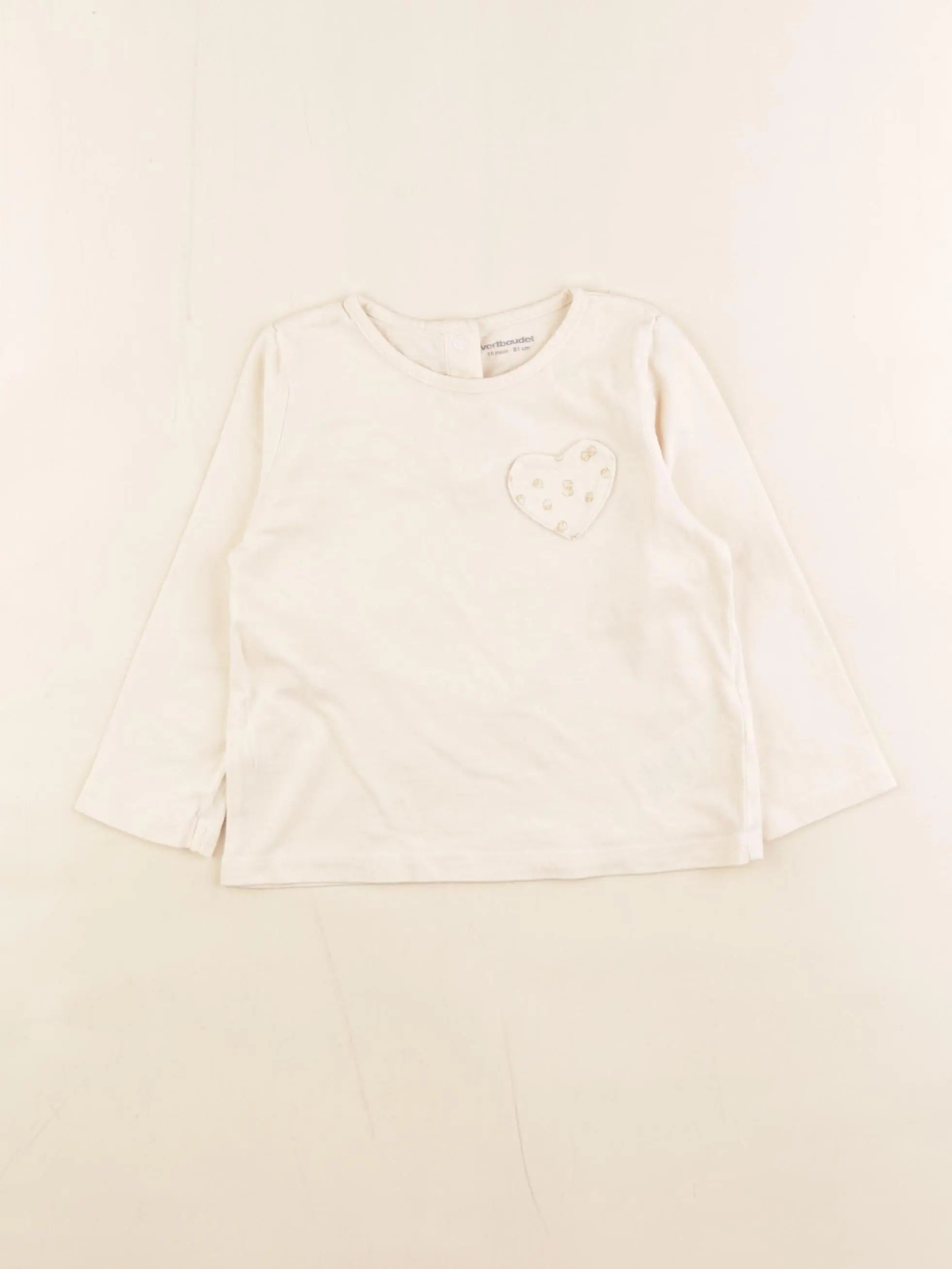 Vertbaudet - tee-shirt blanc - 18 mois