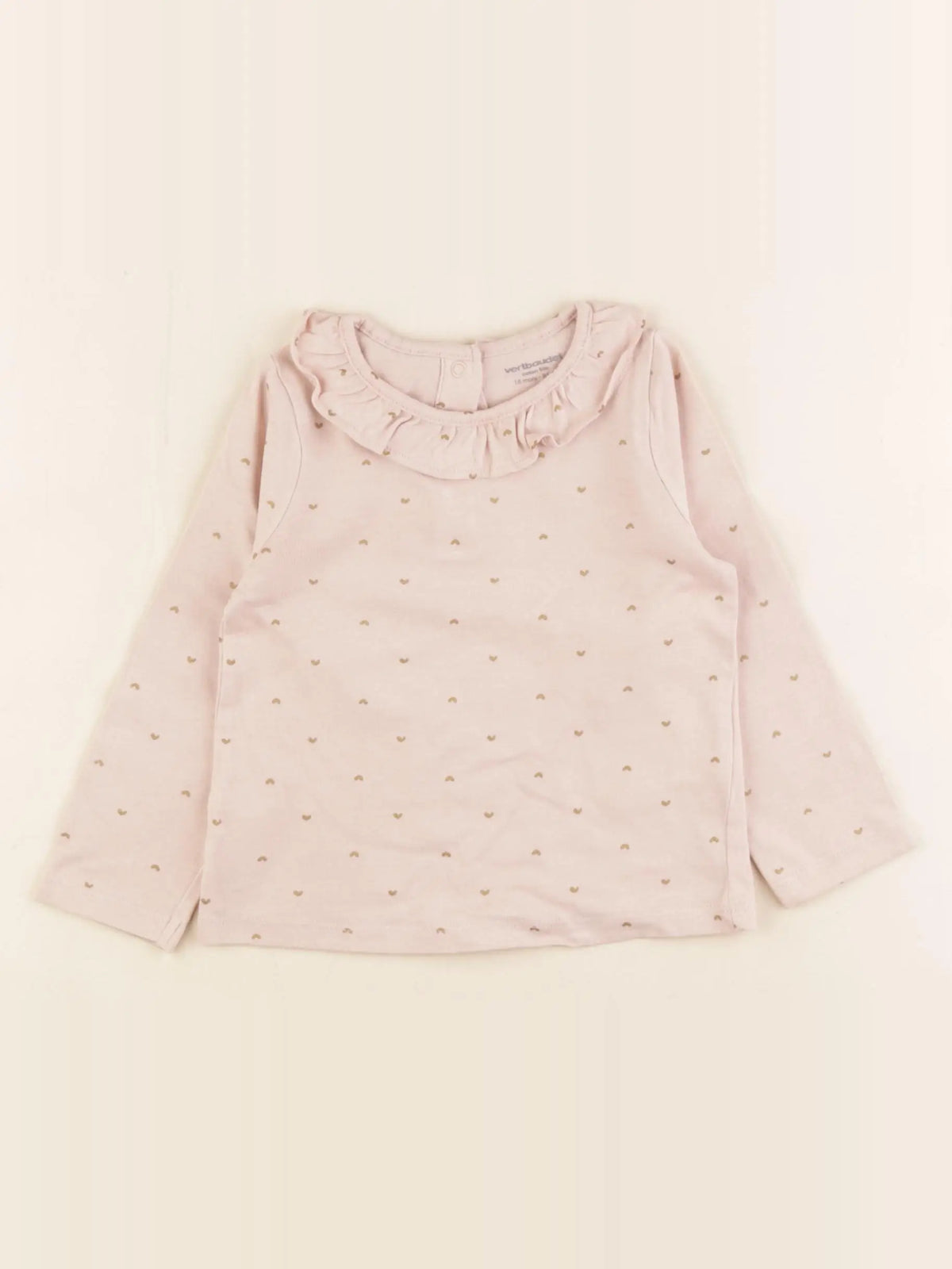 Vertbaudet - tee-shirt rose, or - 12 mois