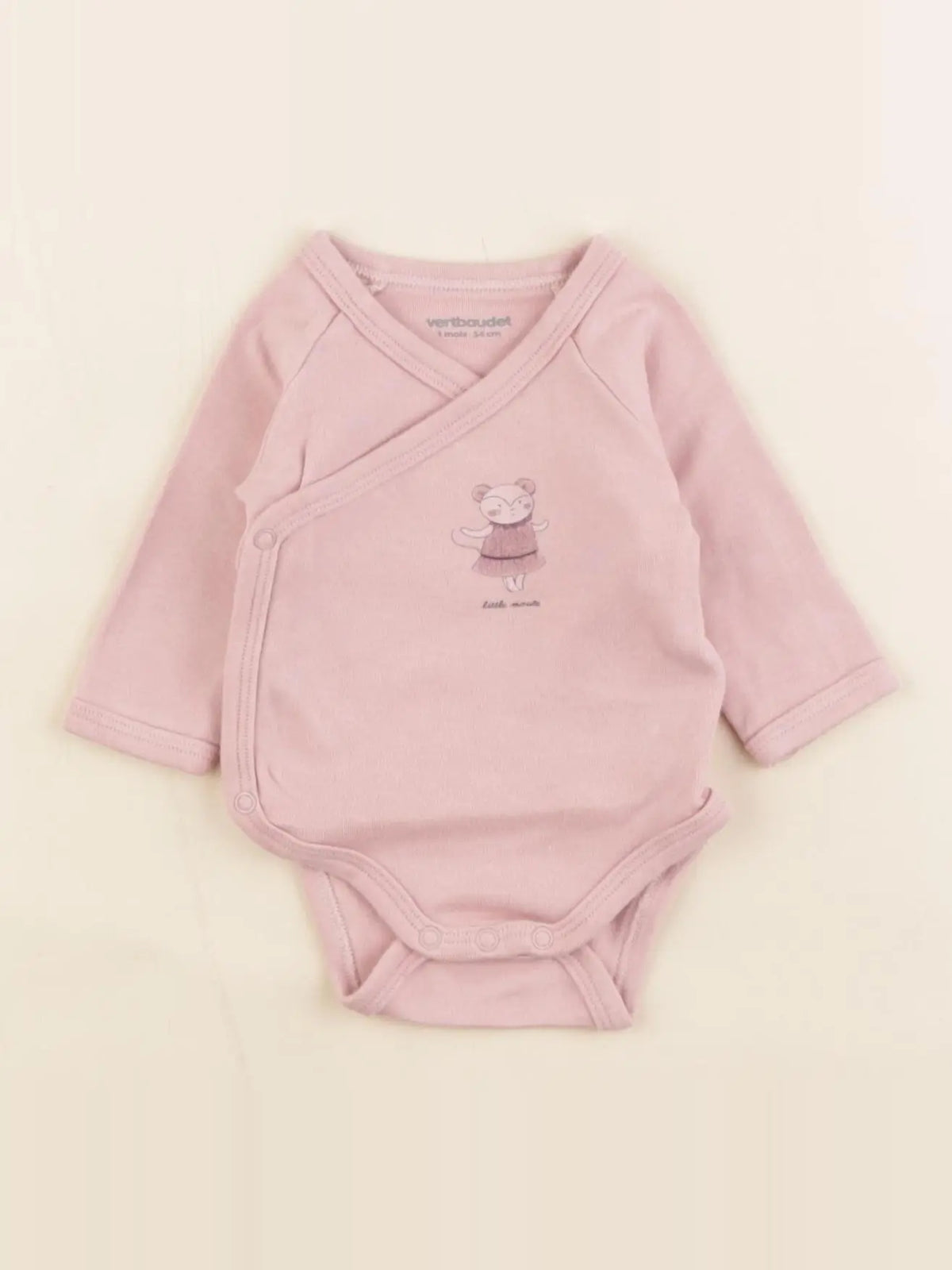 Vertbaudet - body rose - 1 mois