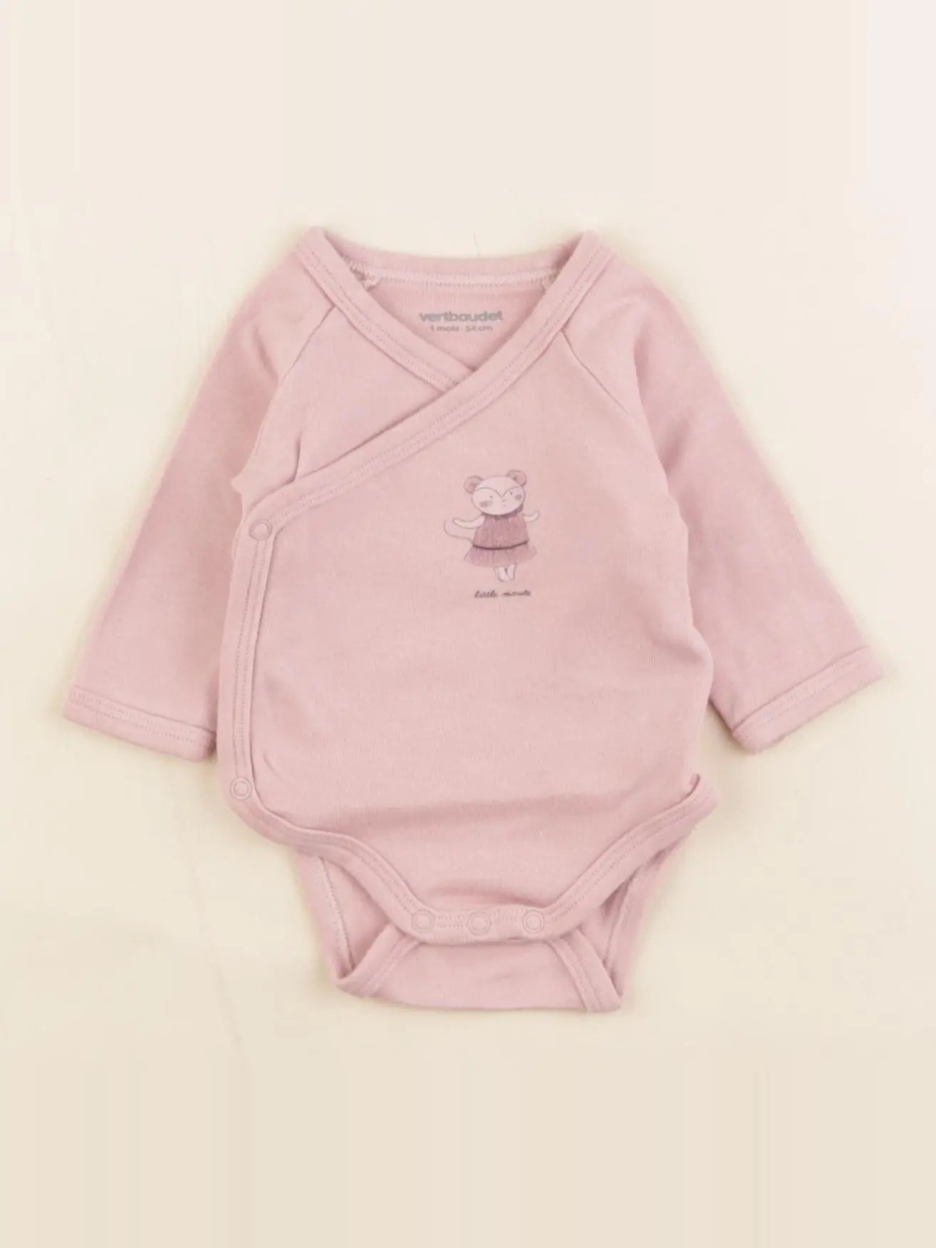 Vertbaudet - body rose - 3 mois