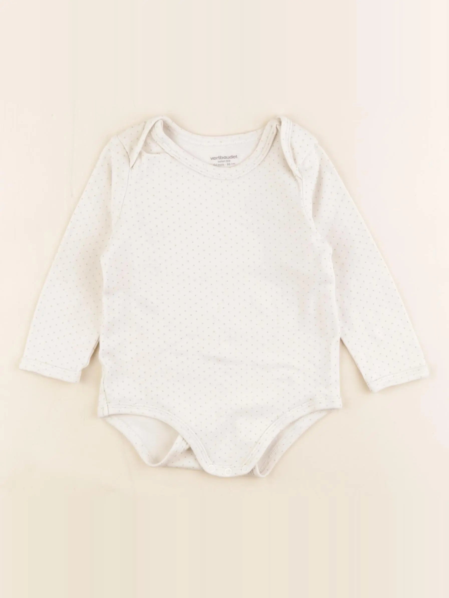 Vertbaudet - body blanc, or - 24 mois