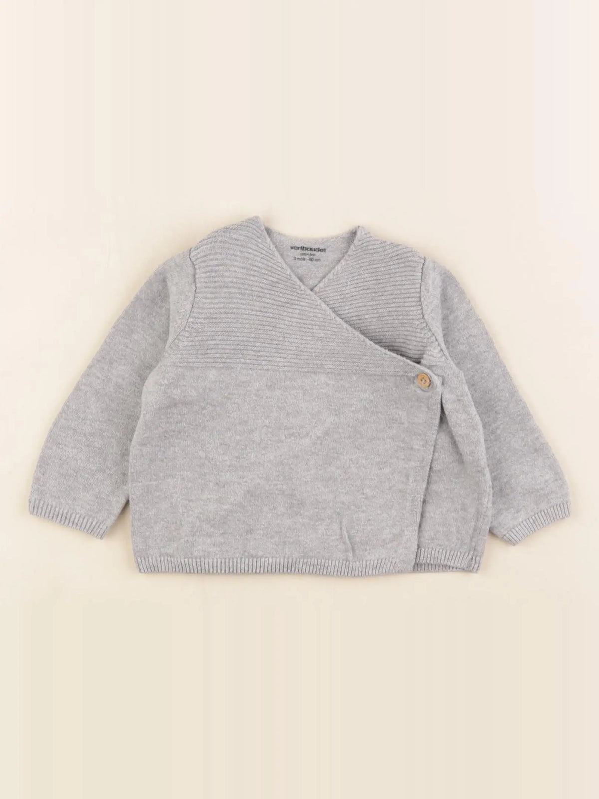 Vertbaudet - gilet gris - 3 mois