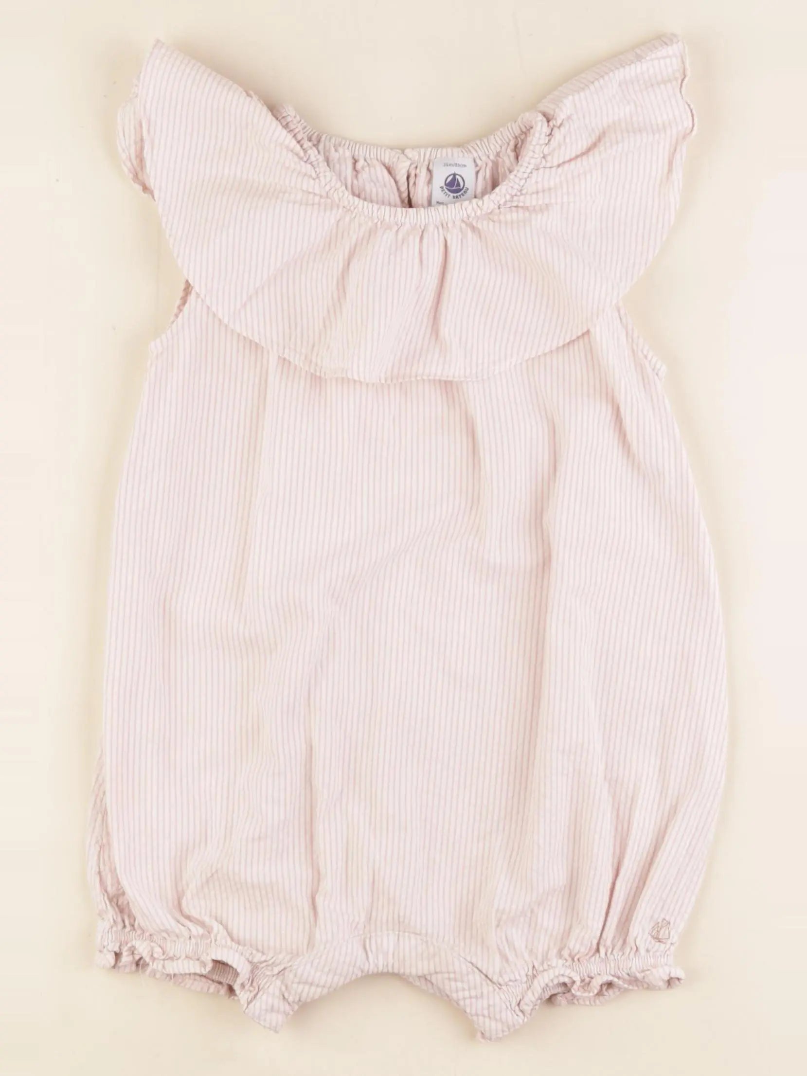 Petit Bateau - combinaison blanc, rose - 24 mois
