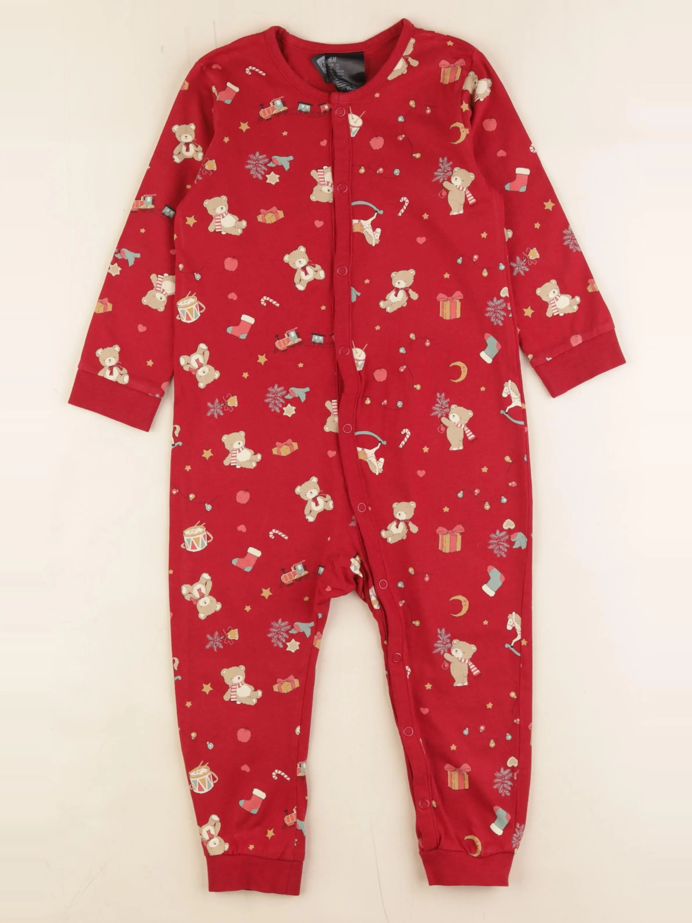 H&M - pyjama coton rouge - 18/24 mois