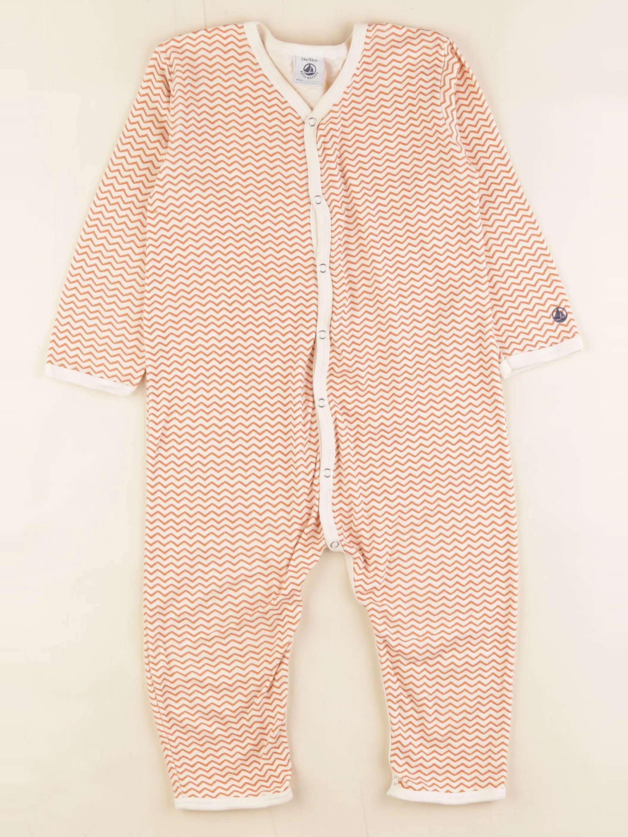 Petit Bateau - pyjama coton orange - 24 mois