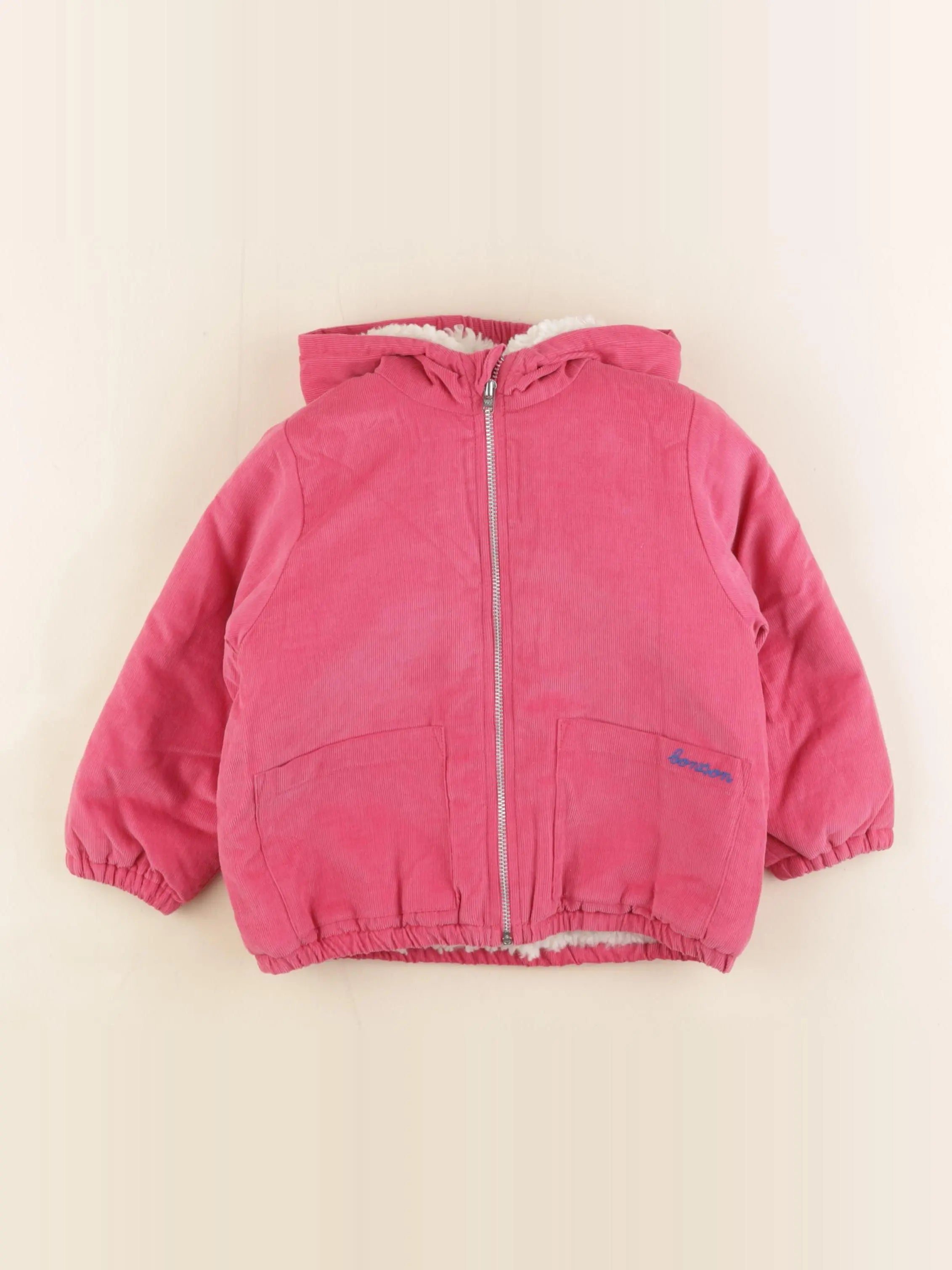 Bonton - veste doublé rose - 3 ans