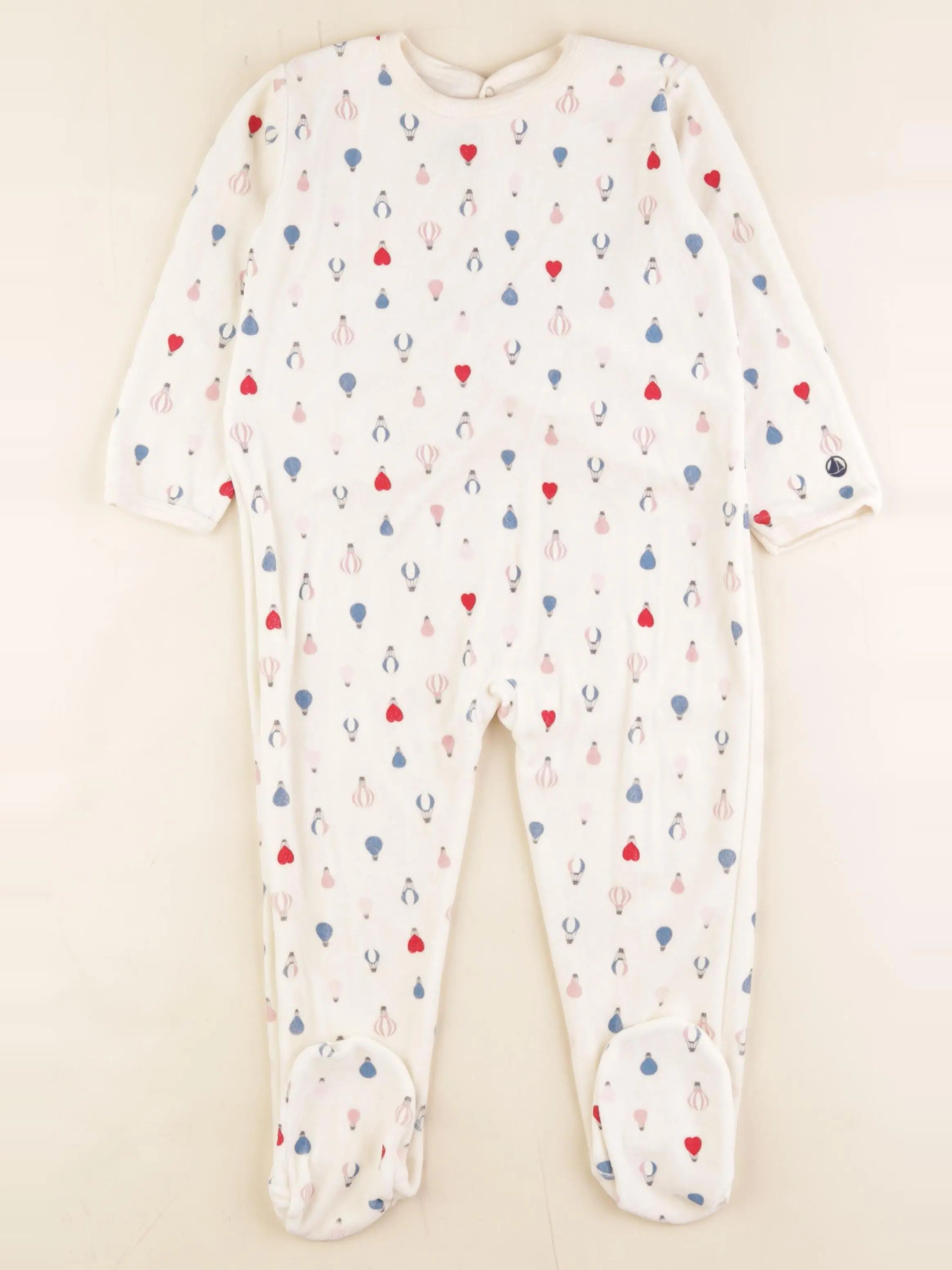 Petit Bateau - pyjama velours blanc - 36 mois