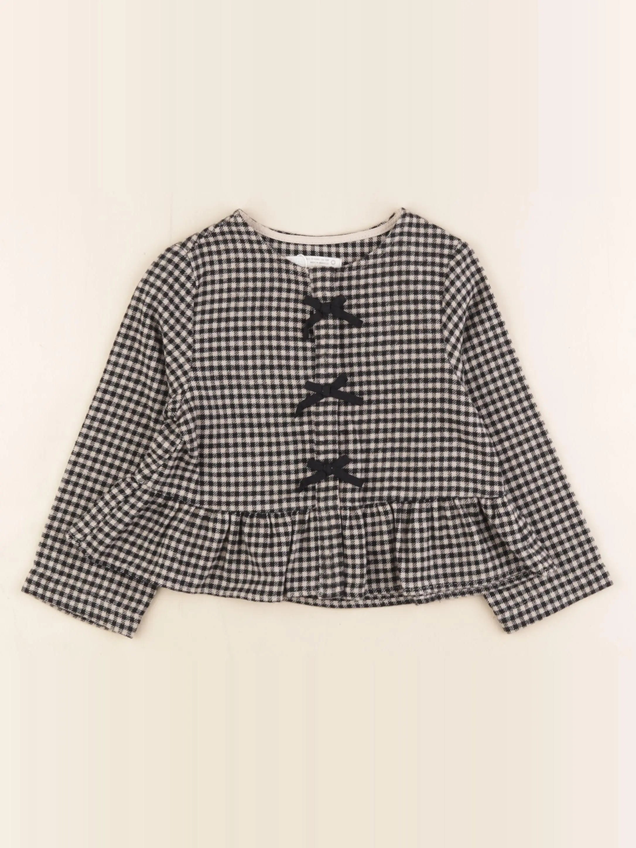 Zara - blouse beige, noir - 4 ans