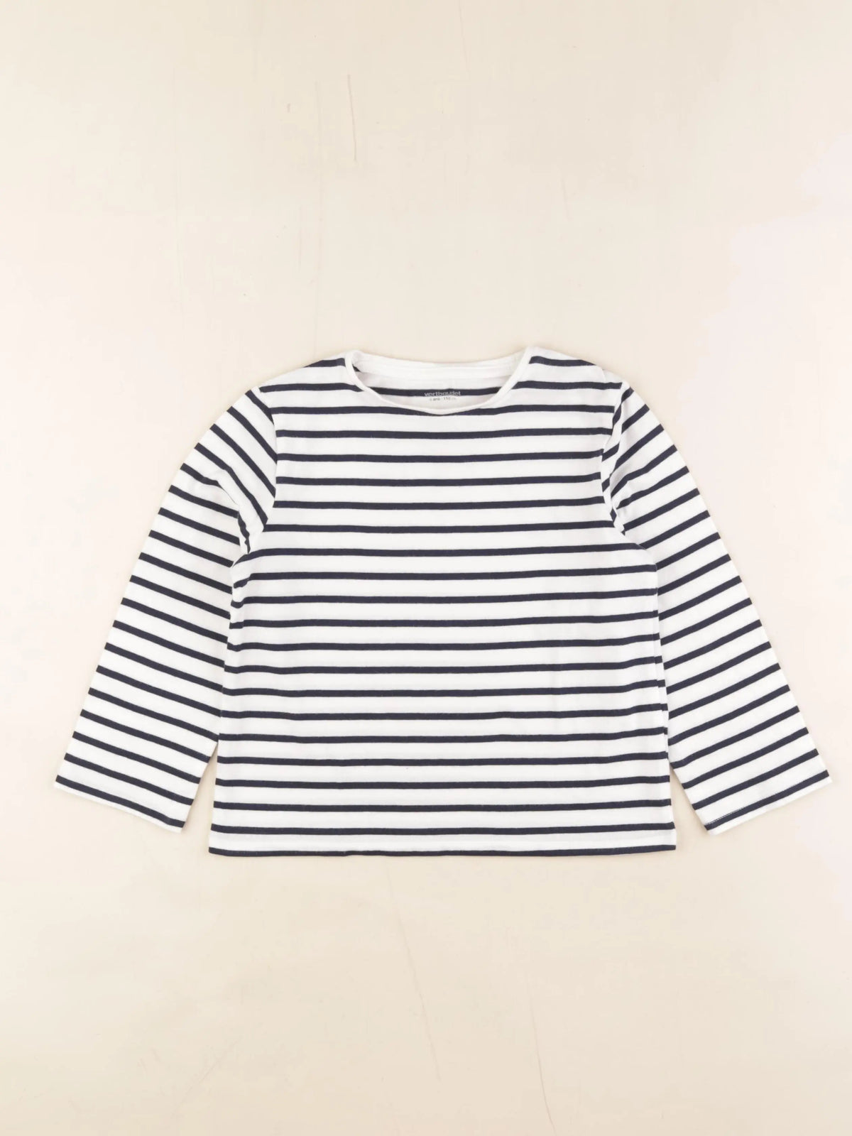 Vertbaudet - tee-shirt blanc, bleu - 6 ans