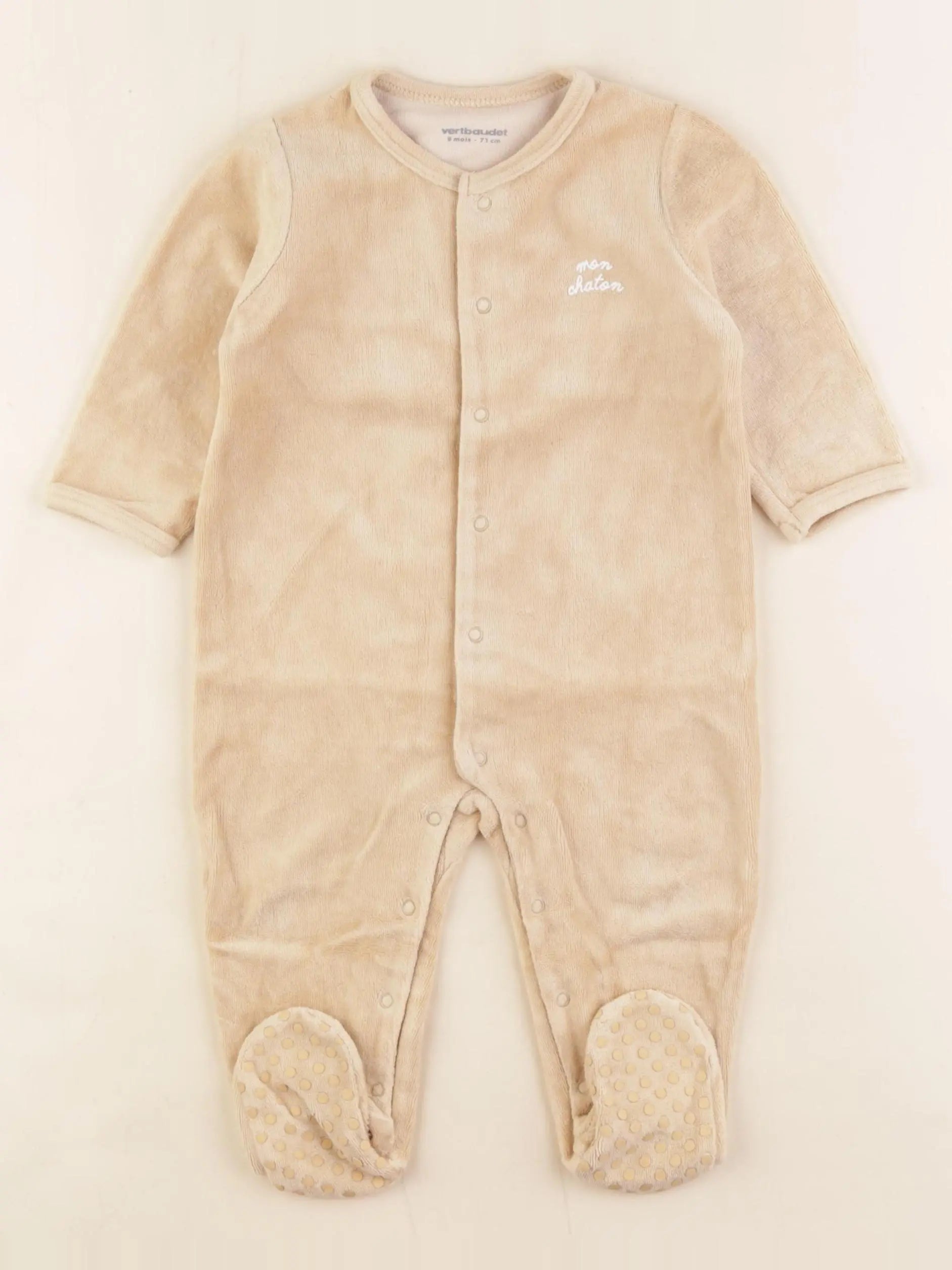 Vertbaudet - pyjama velours jaune - 9 mois