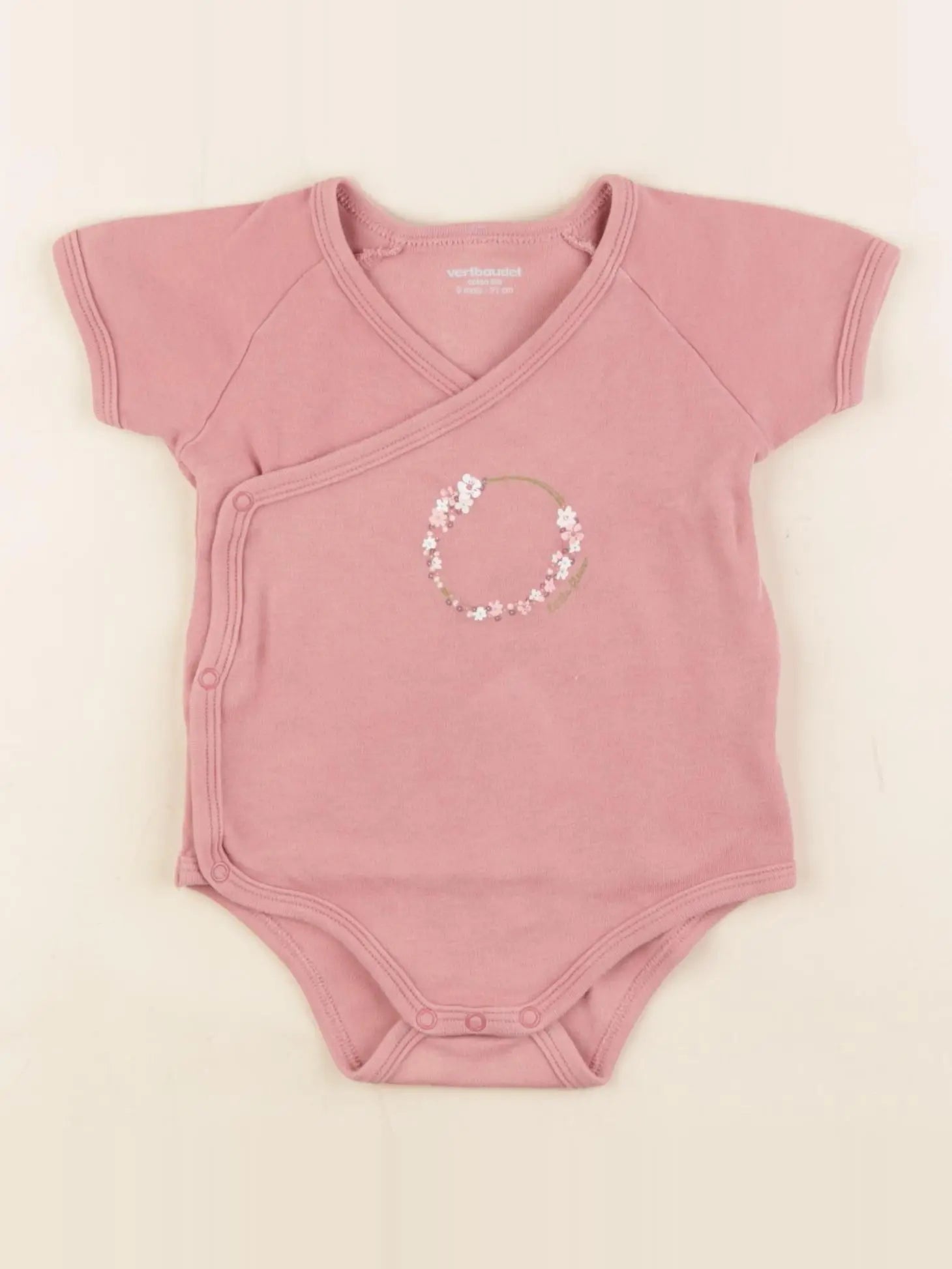 Vertbaudet - body rose - 9 mois