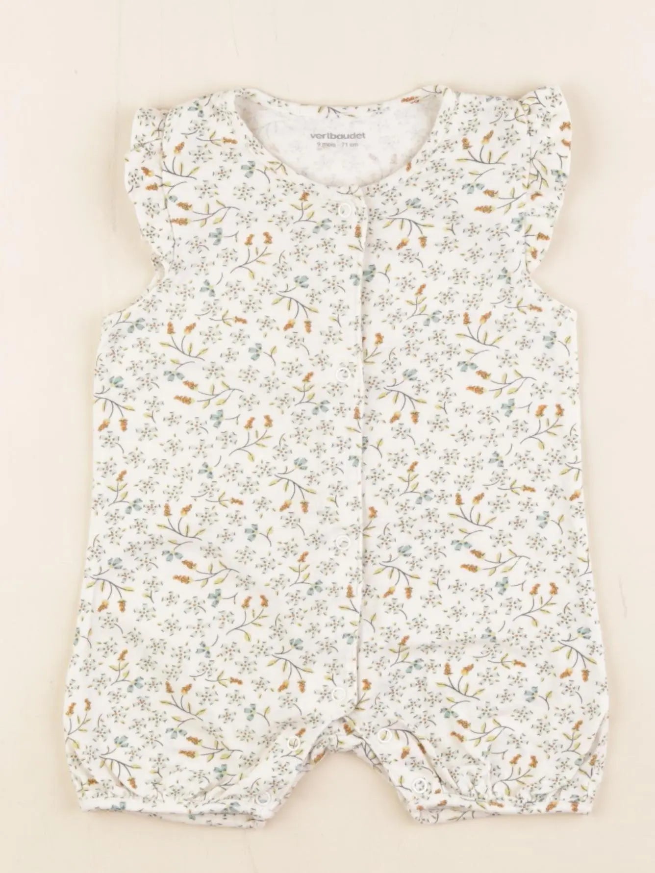 Vertbaudet - pyjama coton beige - 9 mois