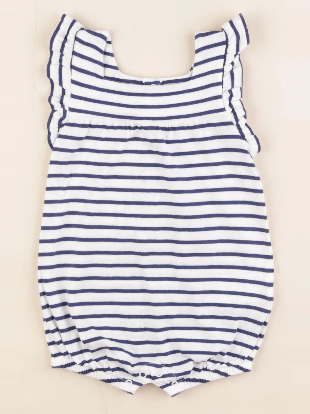 Vertbaudet - combinaison blanc, bleu - 9 mois