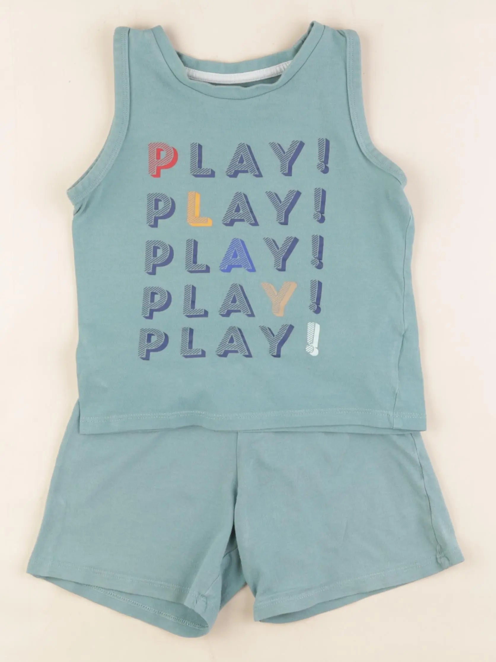 Vertbaudet - pyjama coton vert - 4 ans