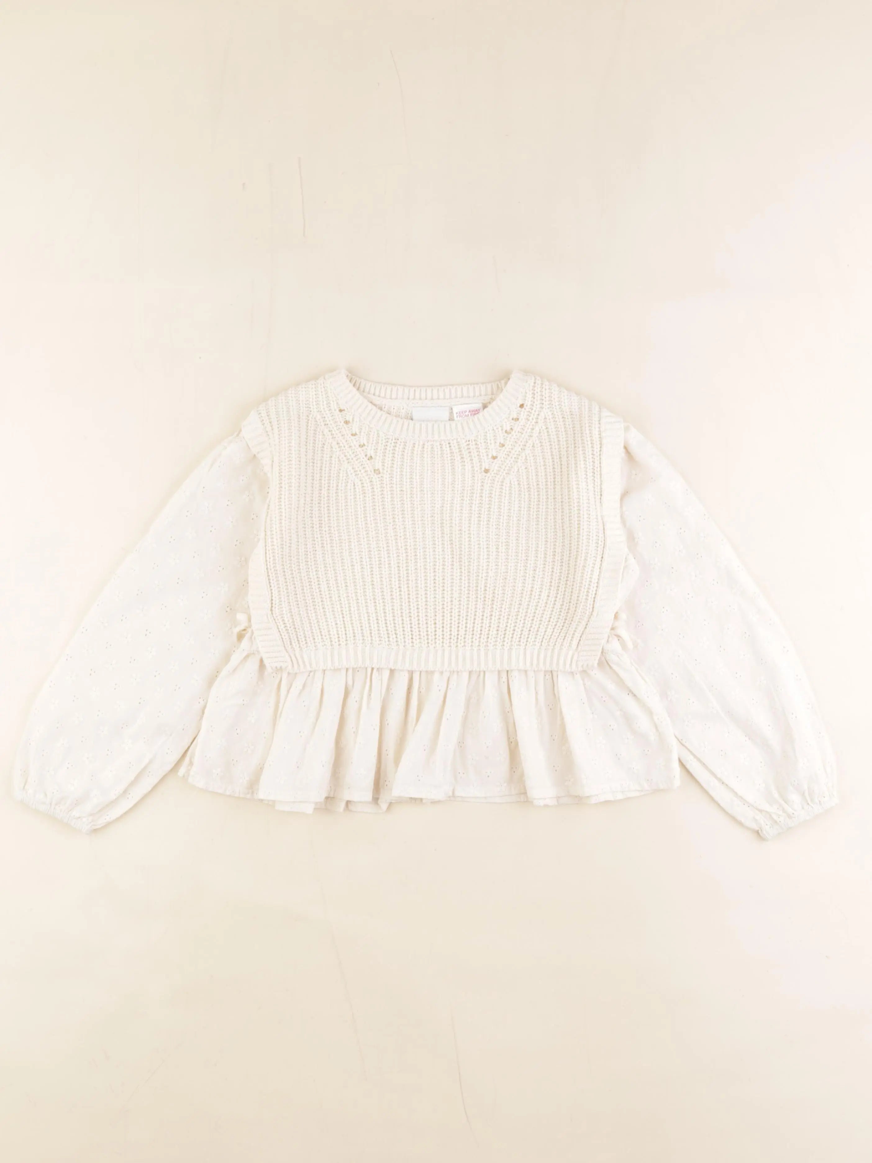 Zara - pull blanc - 5 ans