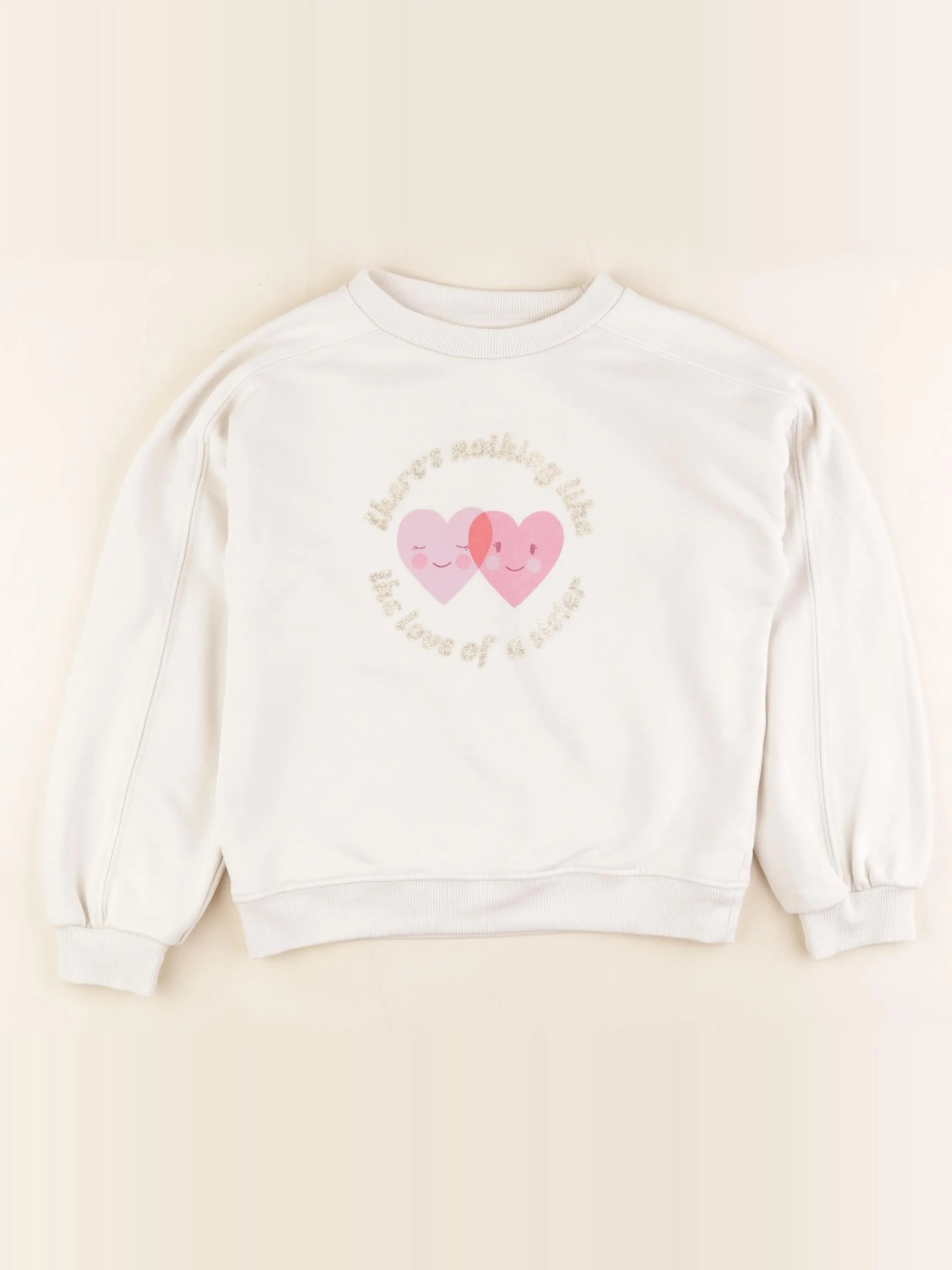 Vertbaudet - sweat beige, or - 8 ans