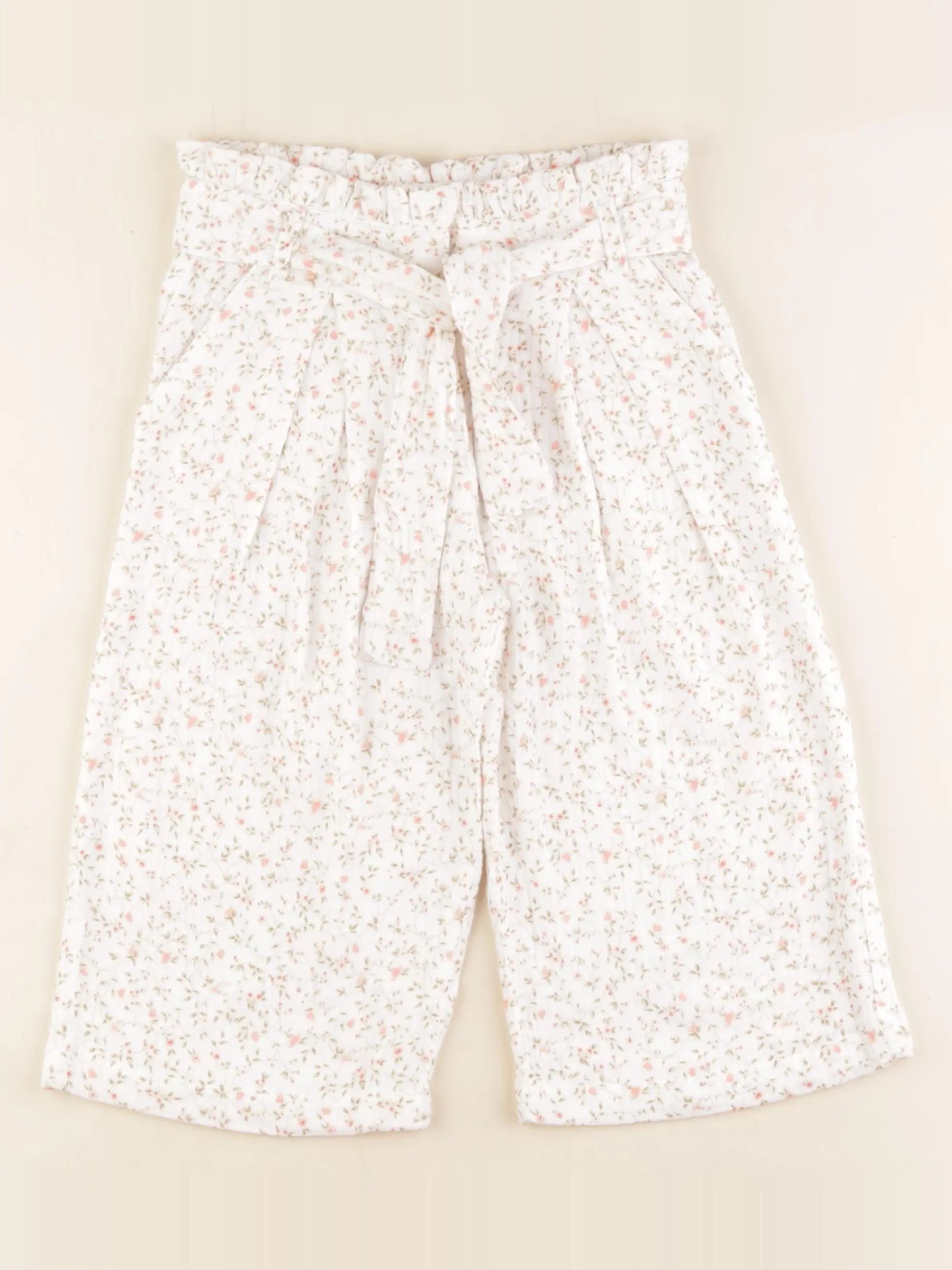 Vertbaudet - pantalon blanc, rose - 4 ans