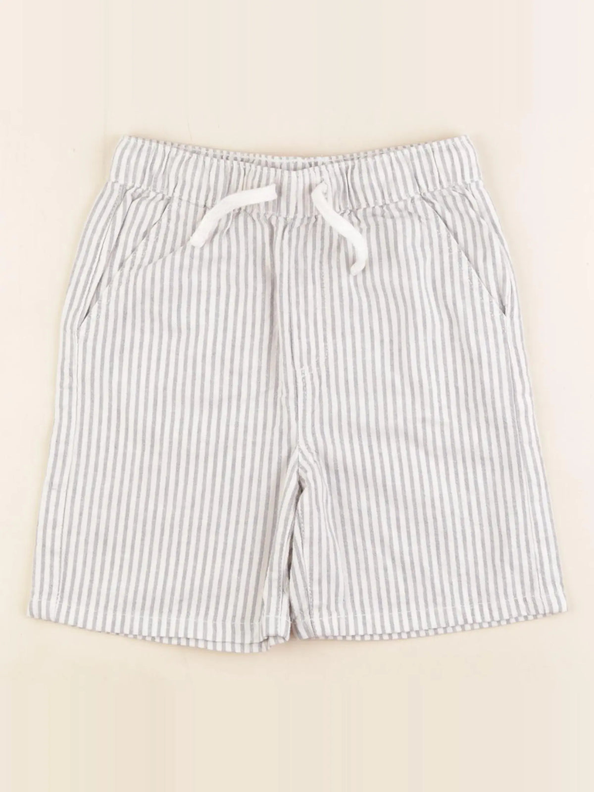 Vertbaudet - short bleu, blanc - 7 ans