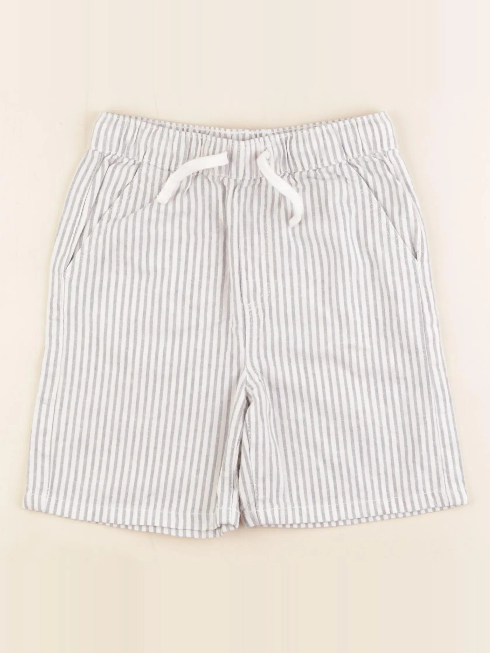 Vertbaudet - short bleu, blanc - 7 ans