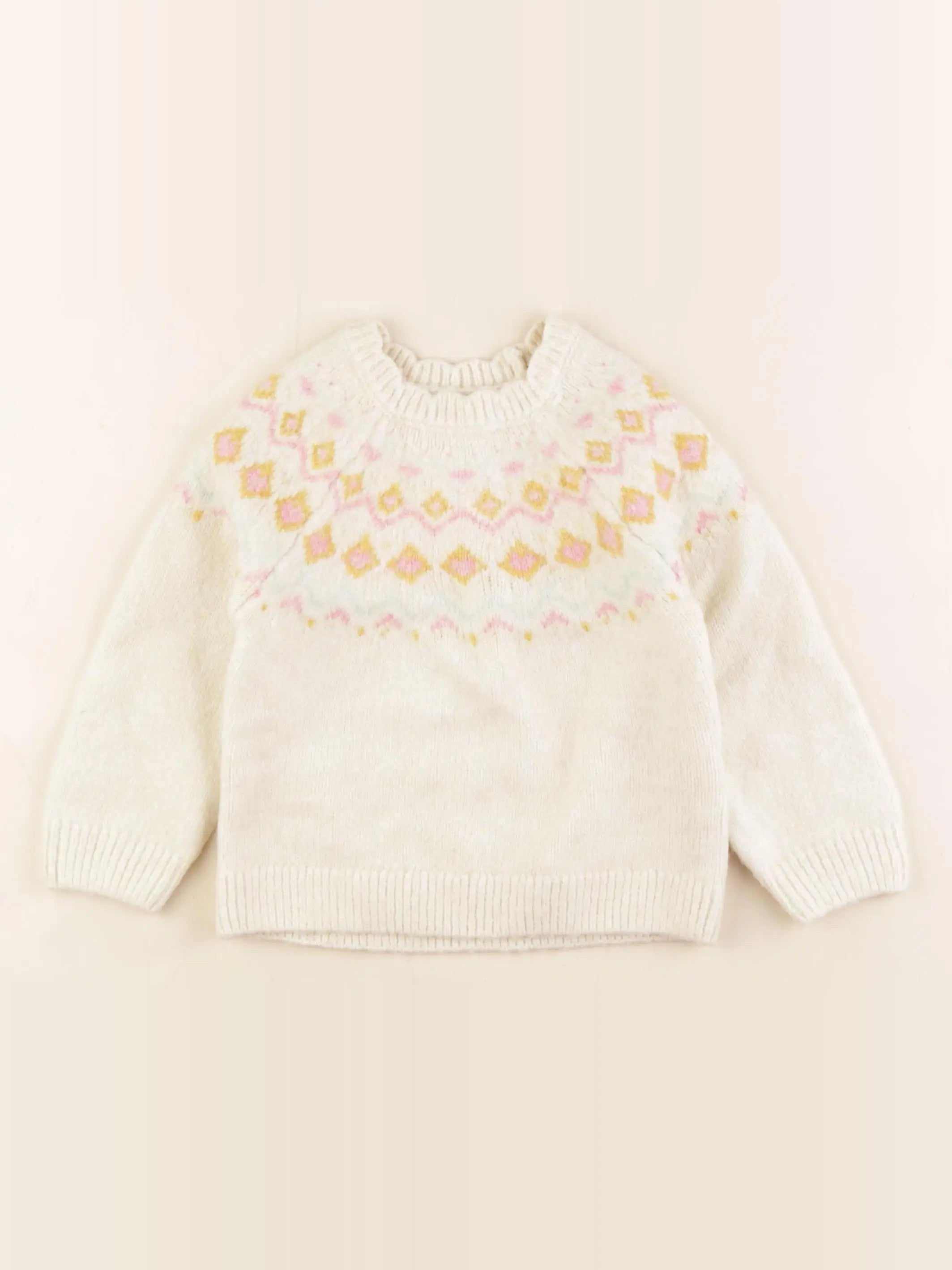 Vertbaudet - pull beige - 3 ans